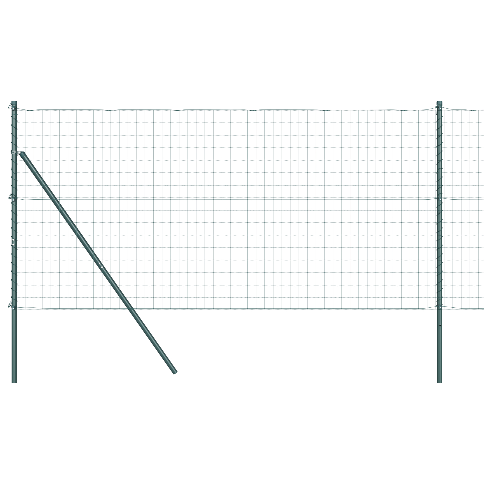vidaXL Îngrădire cu stâlpi Verde 1.4 x 10 m Oțel