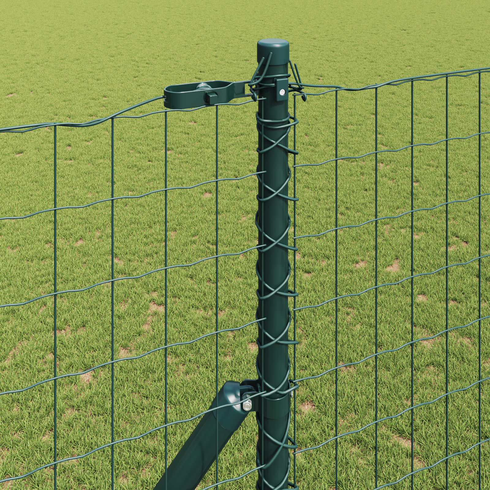 vidaXL Îngrădire cu stâlpi Verde 1.5 x 10 m Oțel