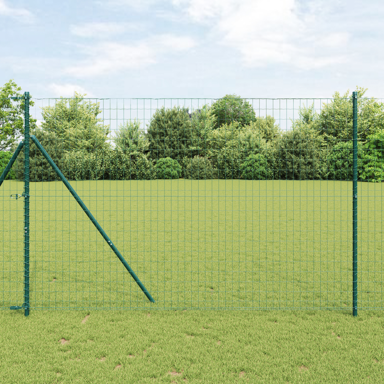 vidaXL Îngrădire cu stâlpi Verde 1.6 x 10 m Oțel vidaXL Îngrădire cu stâlpi Verde 1.6 x 10 m Oțel