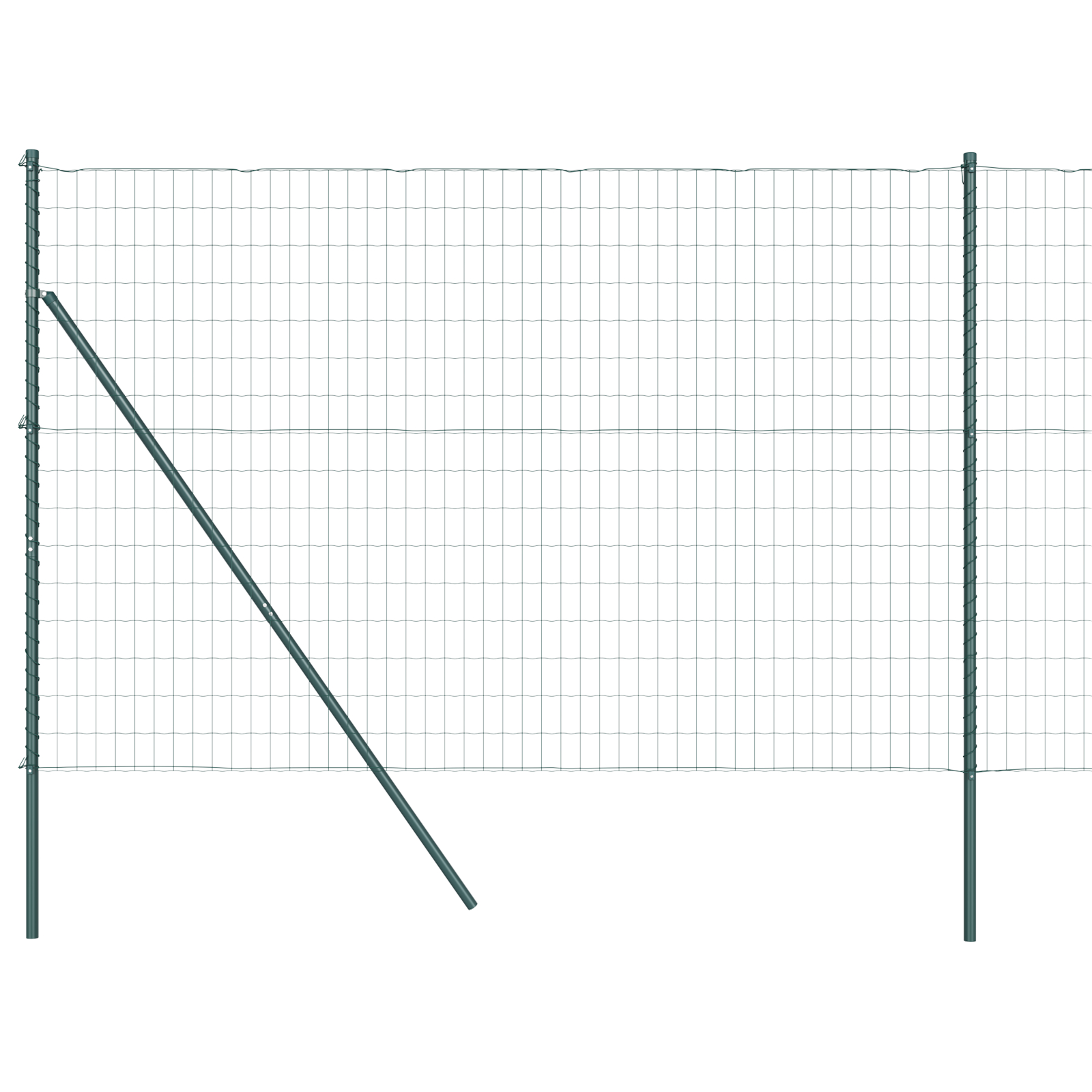 vidaXL Gard cu Stâlp Verde 1,5 x 10 m Oțel și PVC