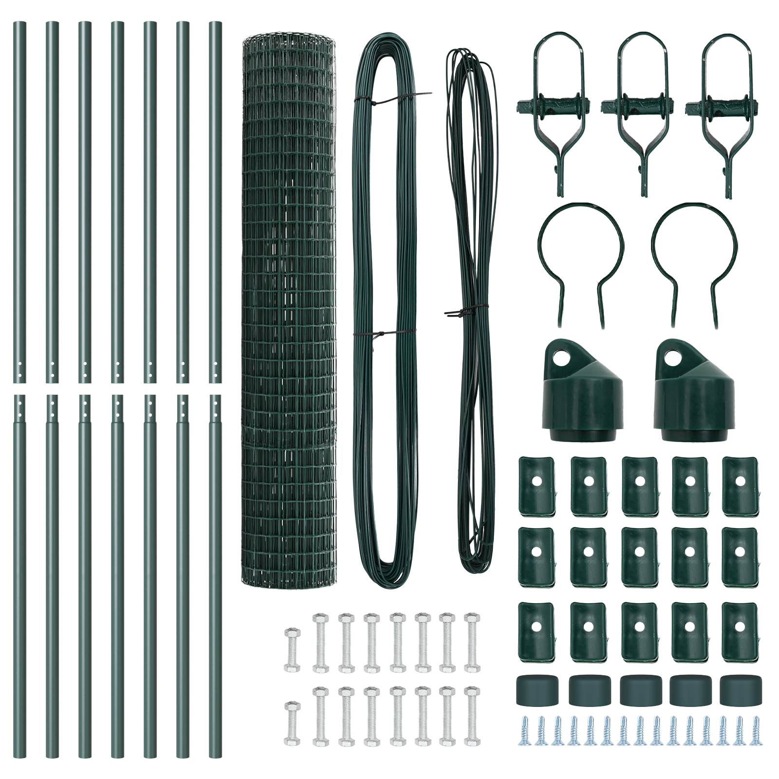 vidaXL Gard cu Stâlp Verde 1,5 x 10 m Oțel și PVC