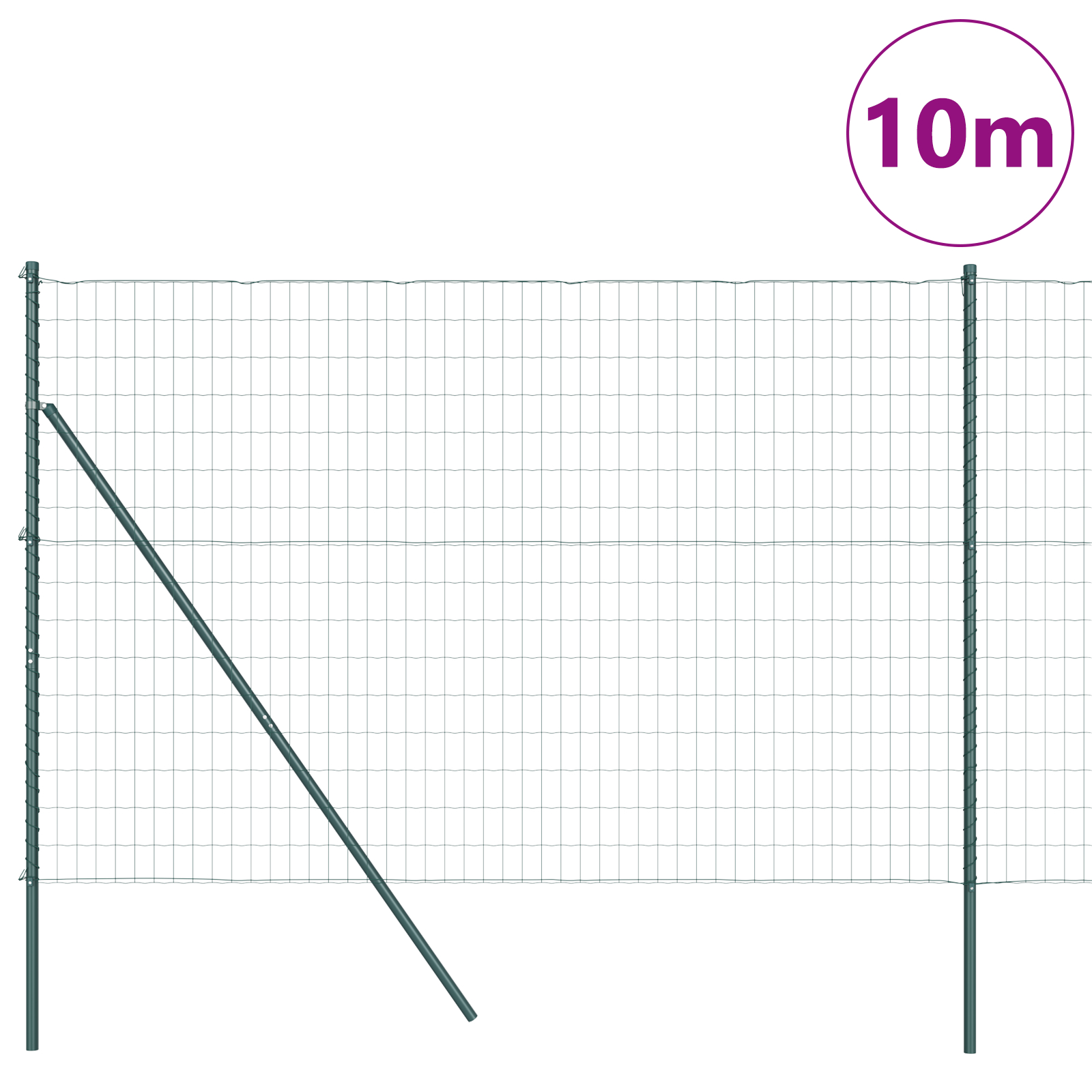 vidaXL Gard Euro cu 7 stâlpi 1.6x10 m Oțel galvanizat Verde vidaXL Gard Euro cu 7 stâlpi 1.6x10 m Oțel galvanizat Verde