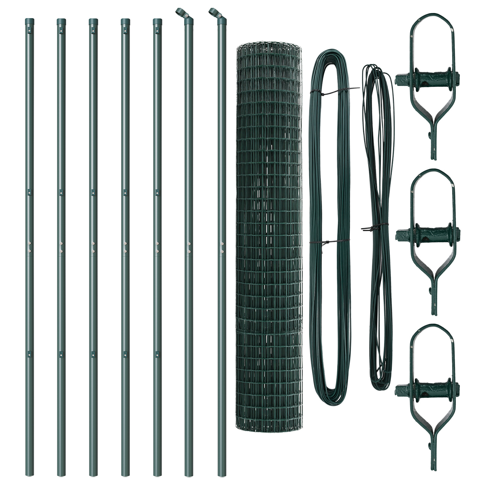 vidaXL Gard Euro cu 7 stâlpi 1.6x10 m Oțel galvanizat Verde vidaXL Gard Euro cu 7 stâlpi 1.6x10 m Oțel galvanizat Verde