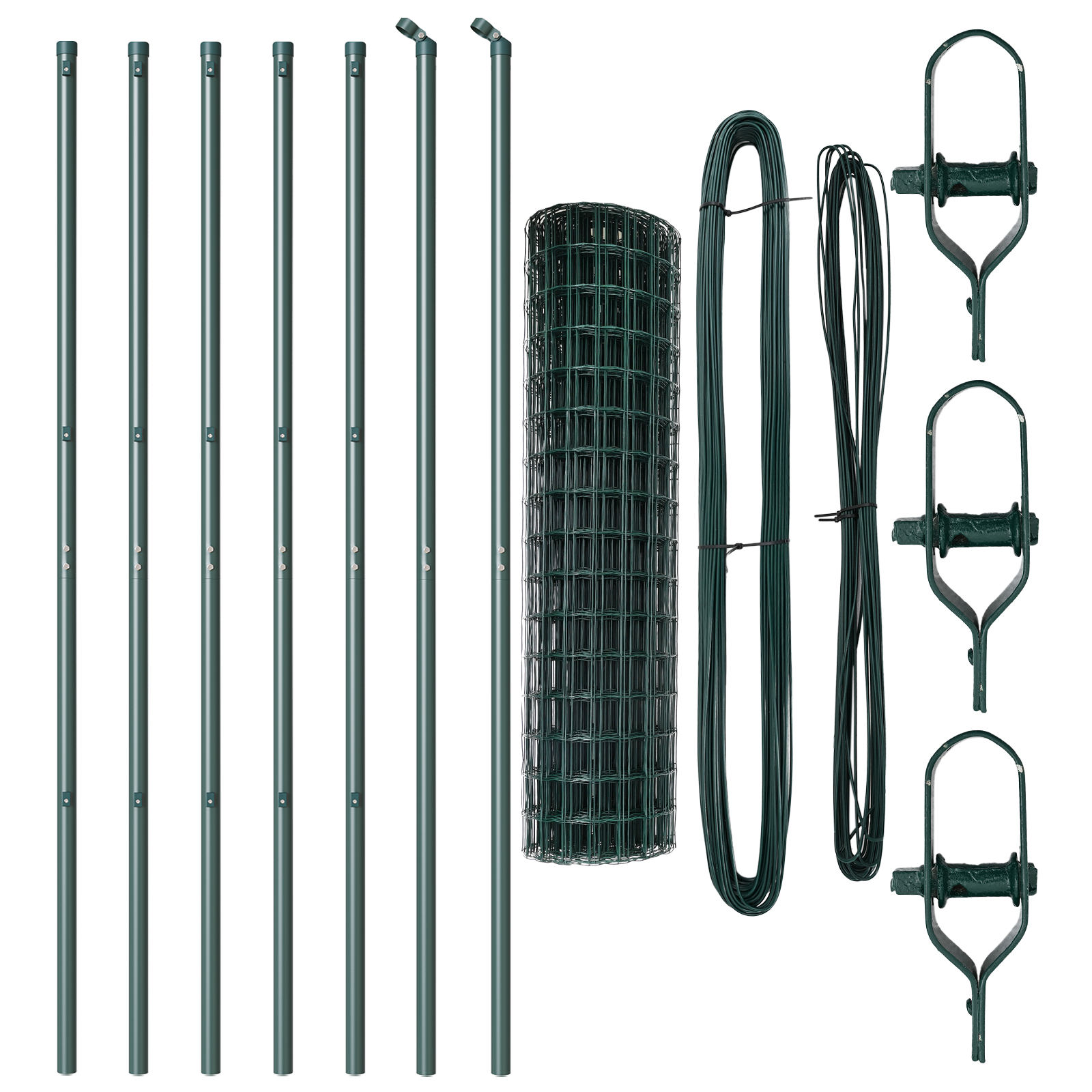 vidaXL Gard cu Stâlp Verde 1,4 x 10 m Oțel și PVC