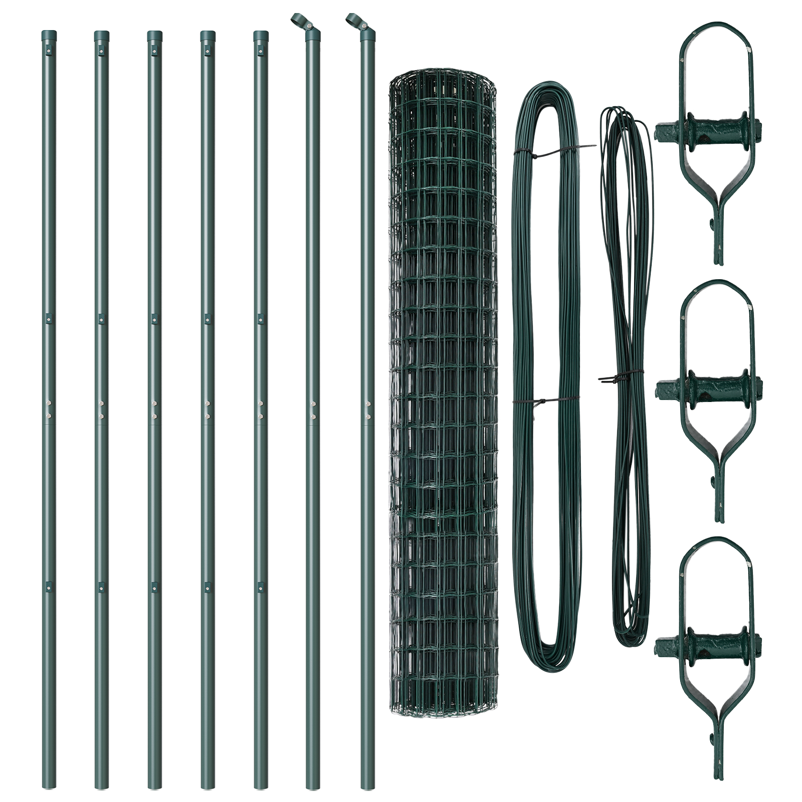 vidaXL Gard cu Stâlp Verde 1,5 x 10 m Oțel și PVC