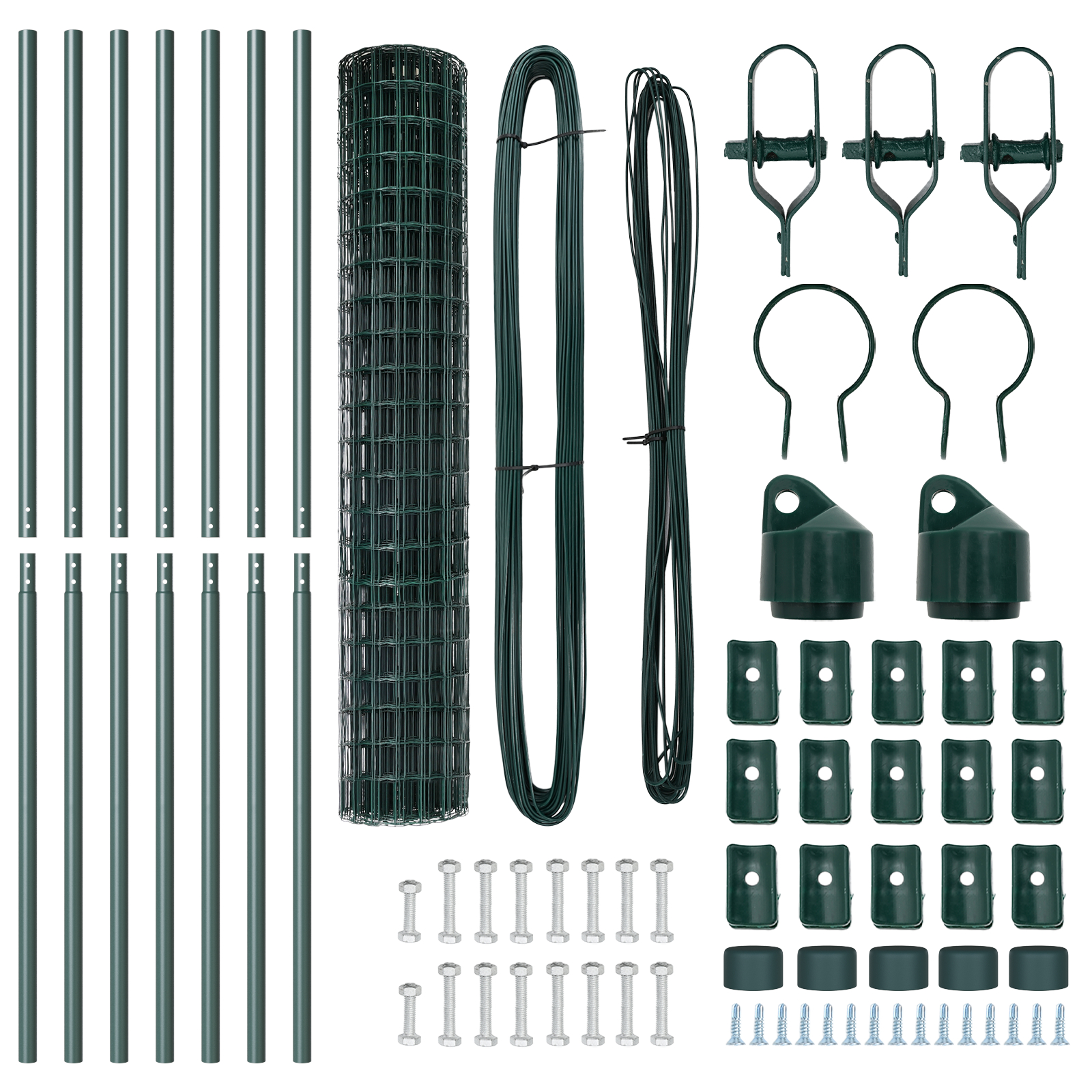 vidaXL Gard cu Stâlp Verde 1,5 x 10 m Oțel și PVC