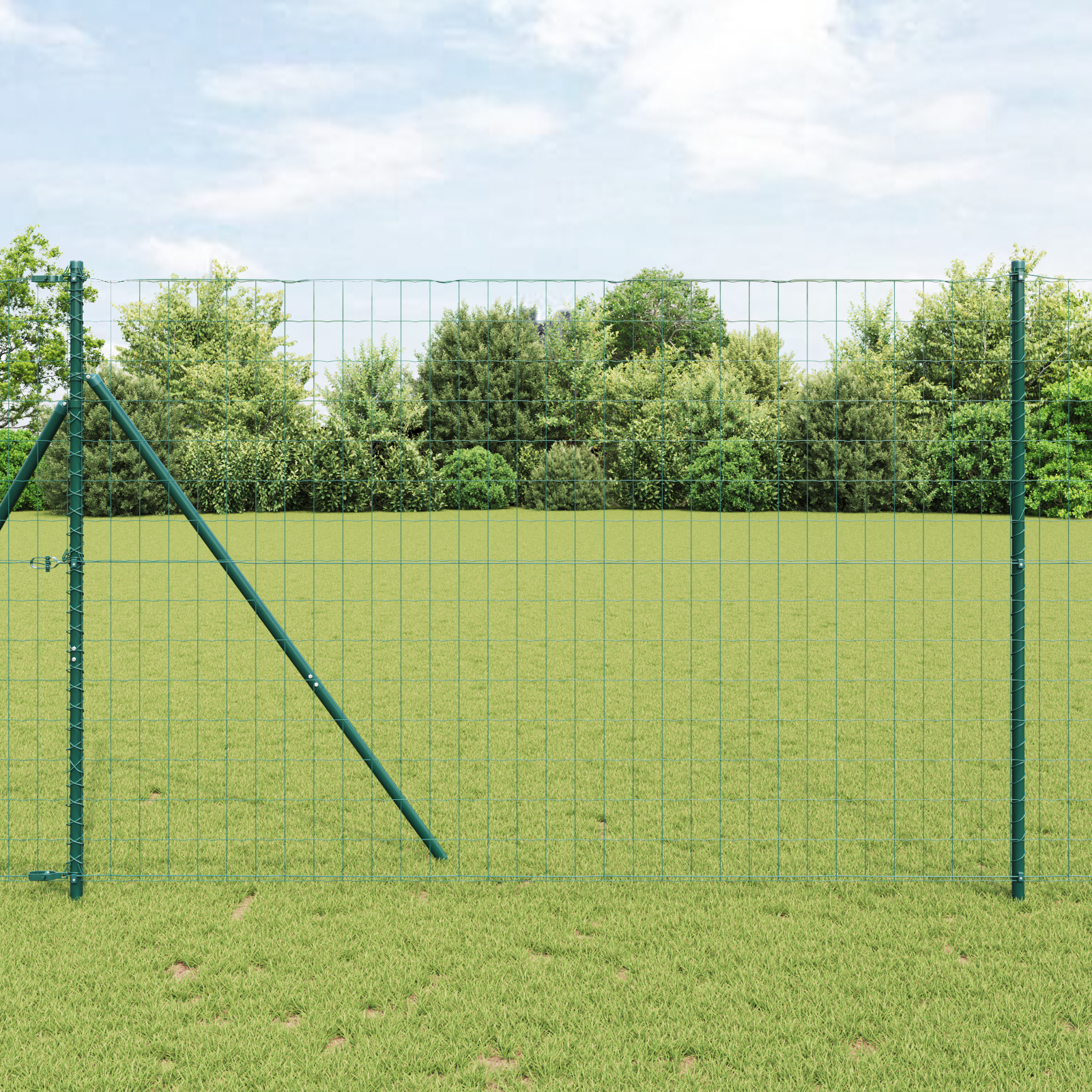 vidaXL Gard Euro cu 7 Stâlpi 1.6x10 m Oțel Galvanizat Verde vidaXL Gard Euro cu 7 Stâlpi 1.6x10 m Oțel Galvanizat Verde