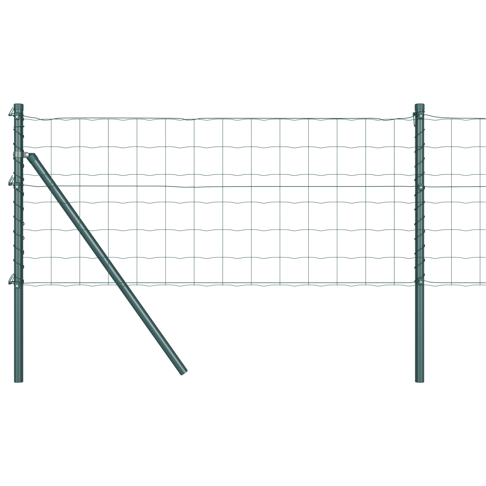 vidaXL Îngrădire cu stâlpi Verde 0.8 x 10 m Oțel