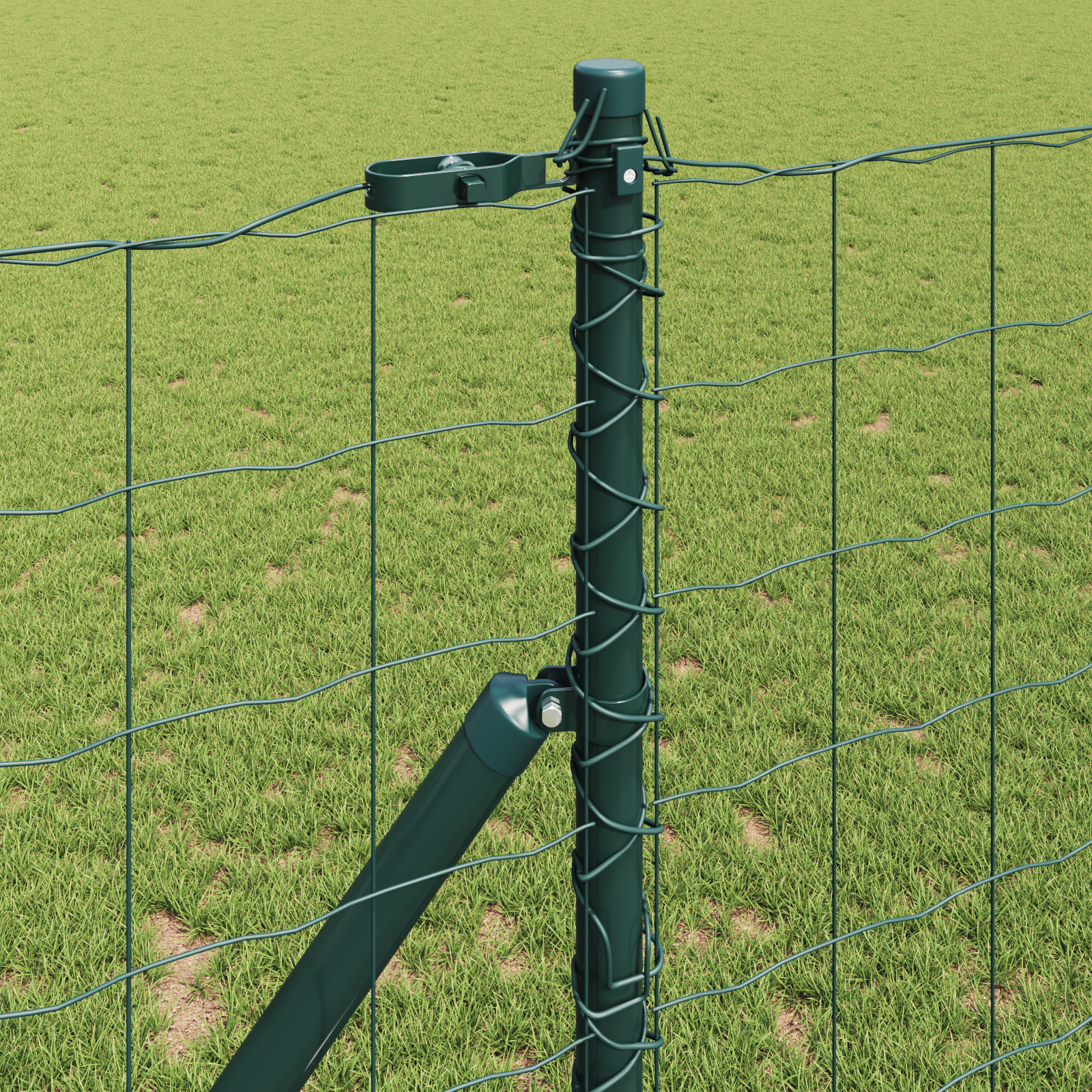 vidaXL Îngrădire cu stâlpi Verde 1 x 10 m Oțel