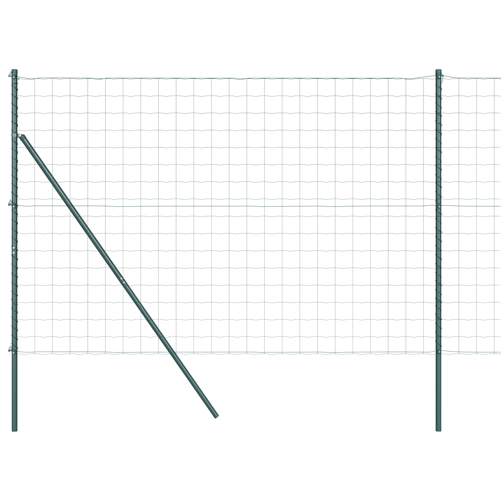 vidaXL Îngrădire cu stâlpi Verde 1.5 x 10 m Oțel