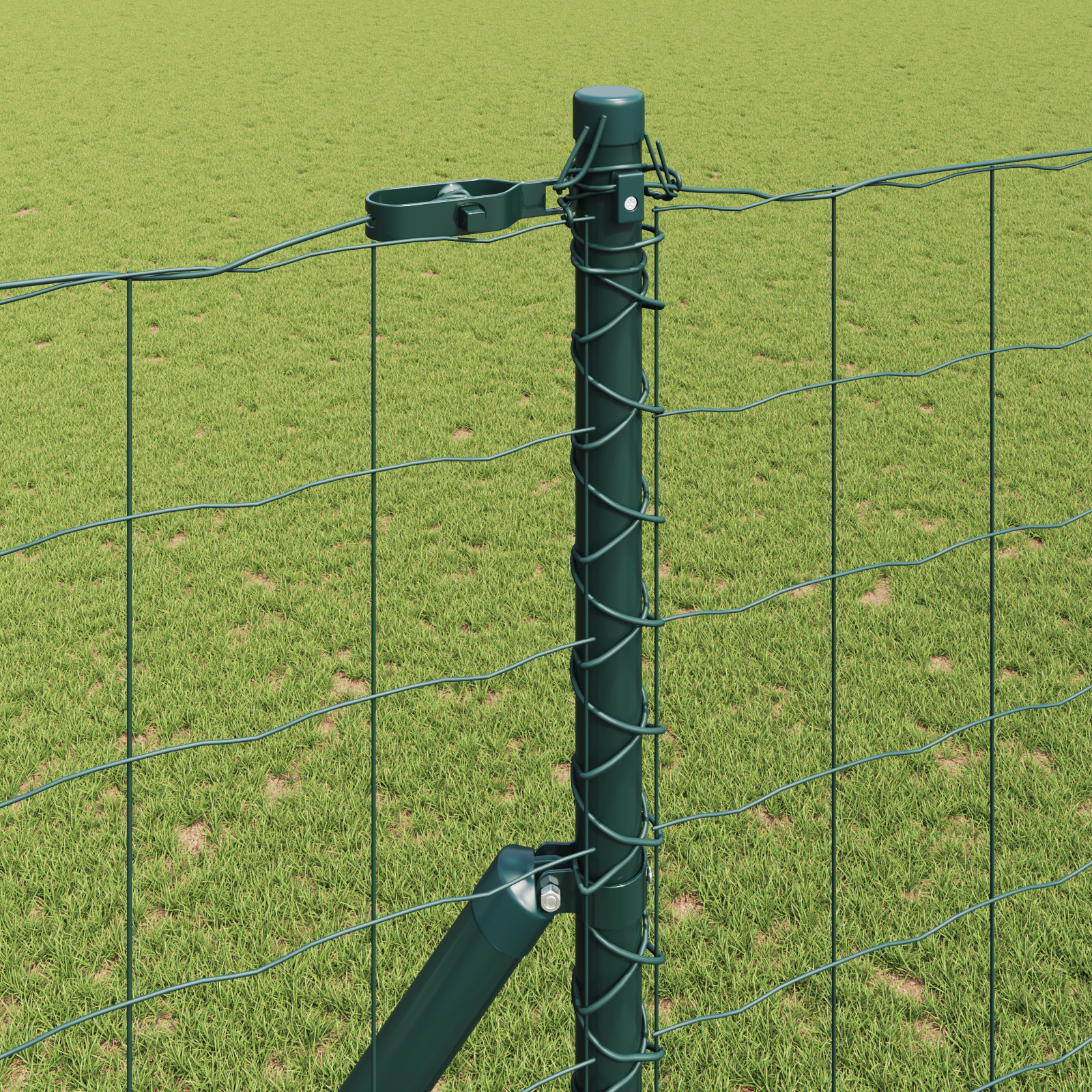 vidaXL Gard Euro cu 7 stâlpi 1.6x10 m Oțel galvanizat Verde