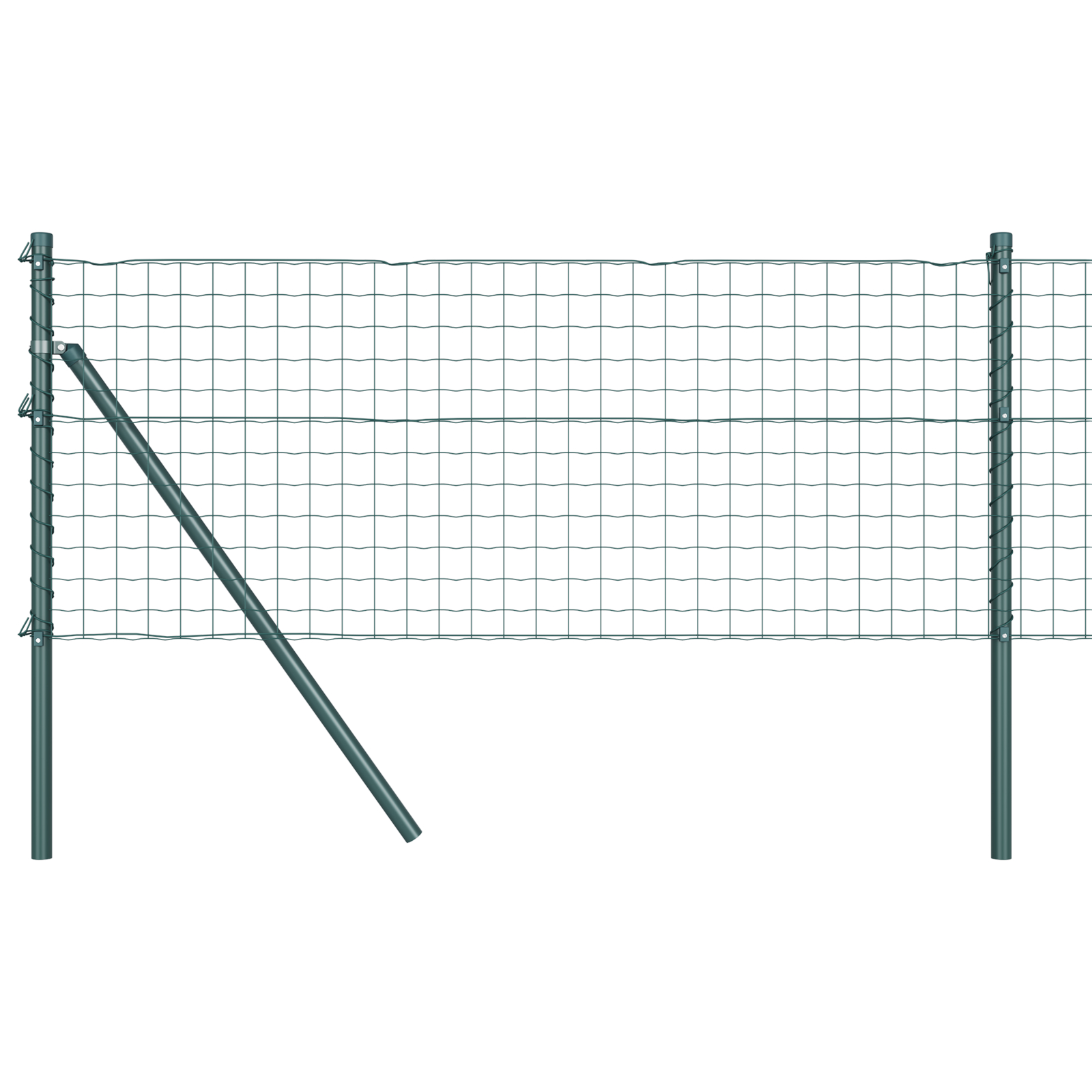 vidaXL Îngrădire cu stâlpi Verde 0.8 x 25 m Oțel