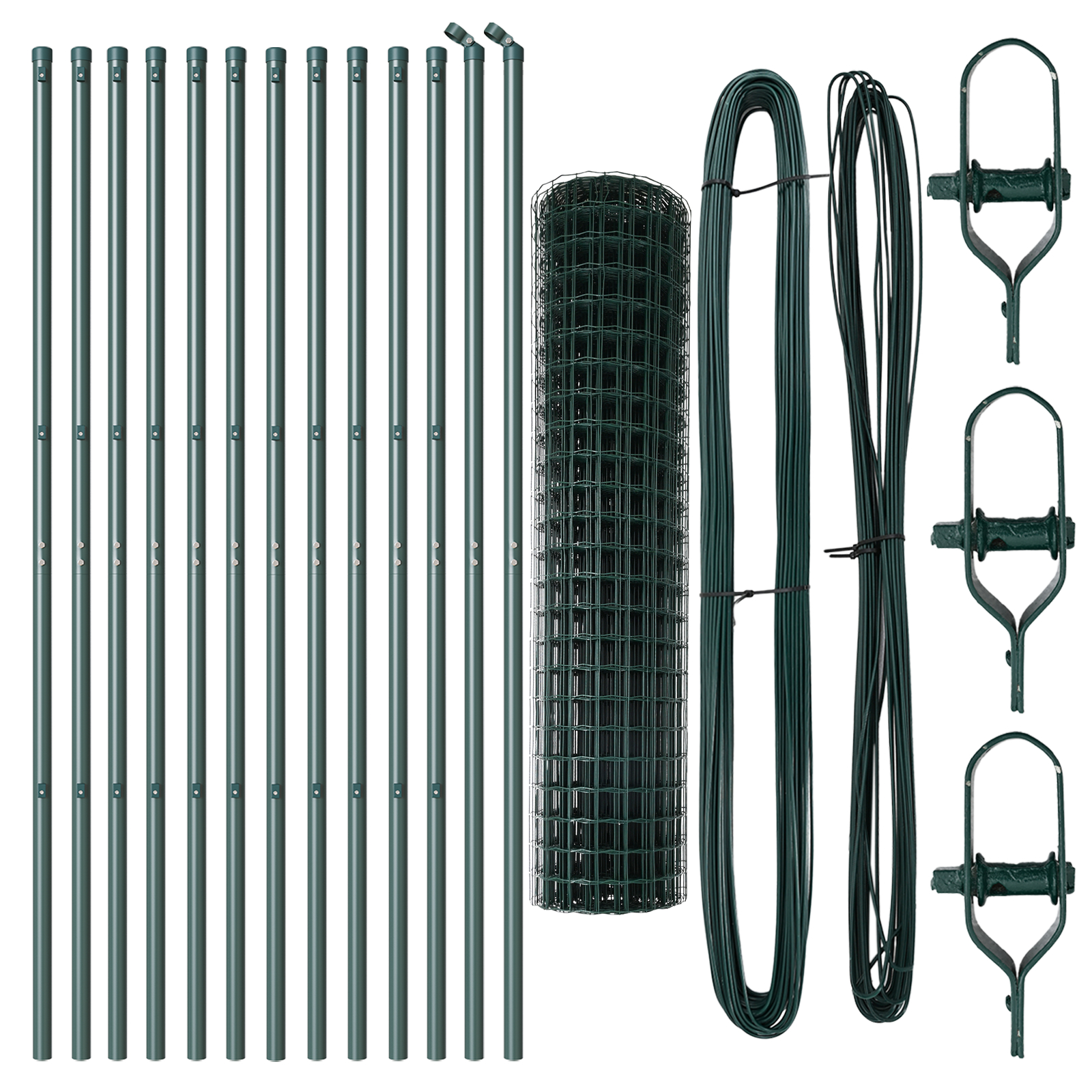 vidaXL Gard cu Stâlp Verde 1,2 x 25 m Oțel și PVC