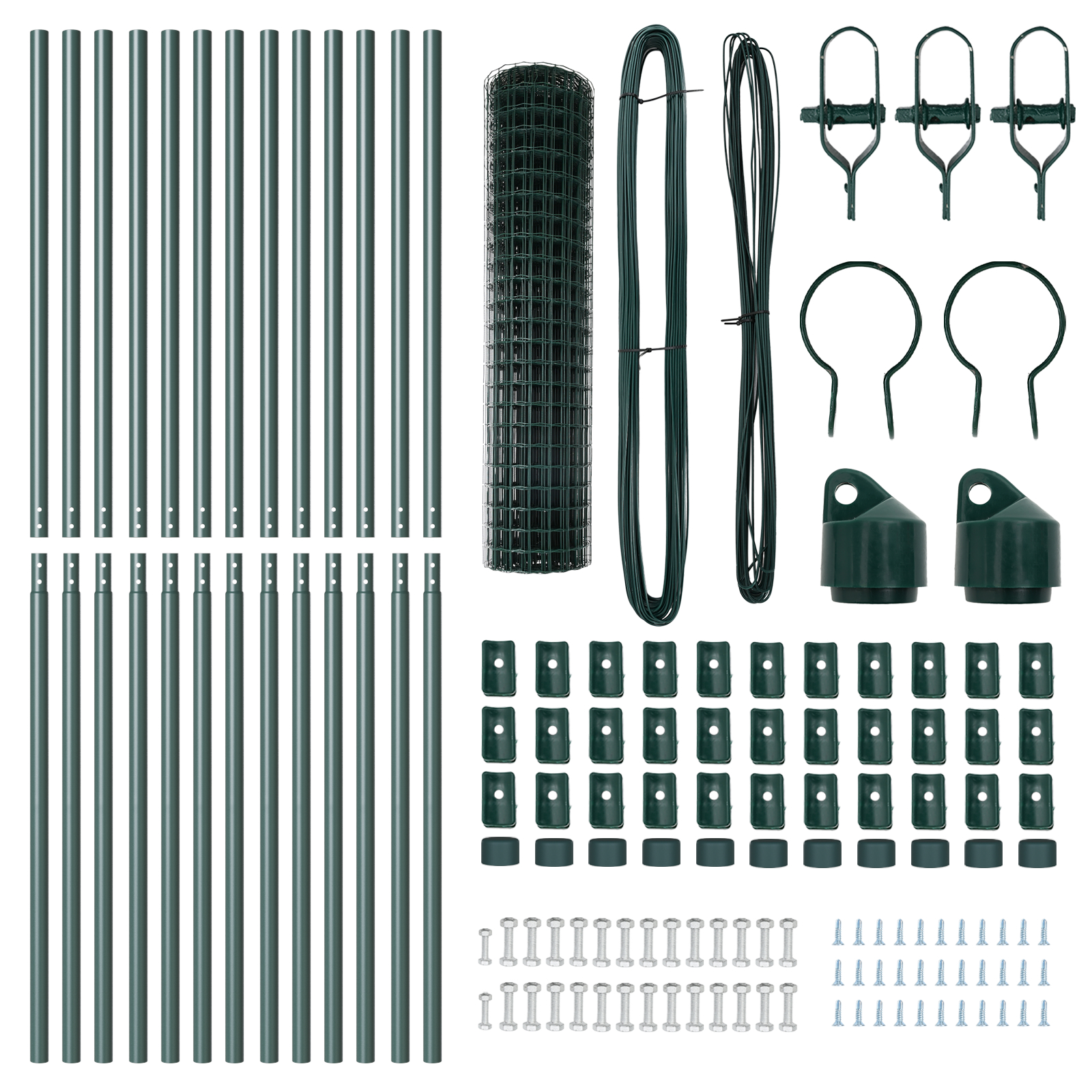 vidaXL Gard cu Stâlp Verde 1,2 x 25 m Oțel și PVC