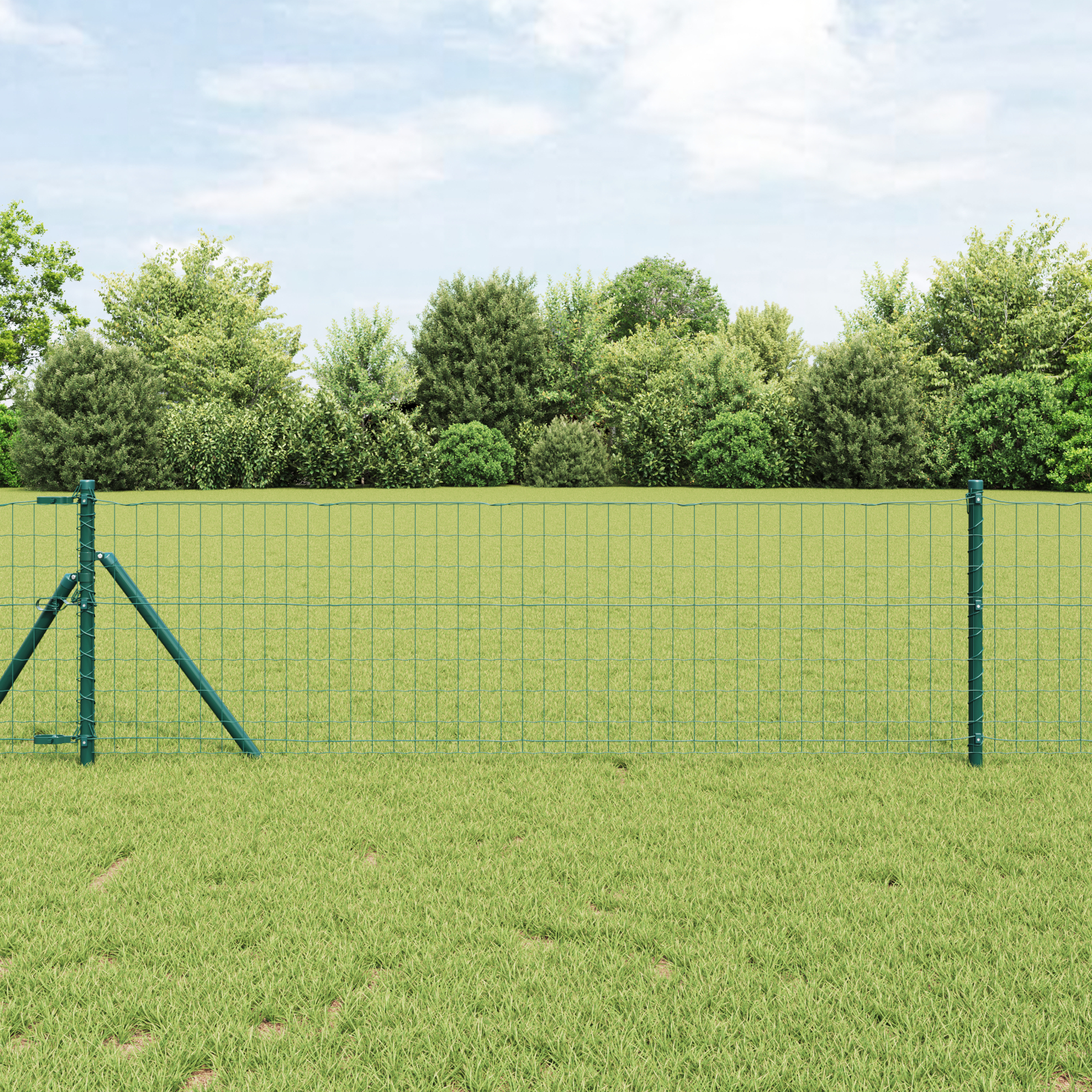 vidaXL Îngrădire cu stâlpi Verde 0.8 x 25 m Oțel vidaXL Îngrădire cu stâlpi Verde 0.8 x 25 m Oțel