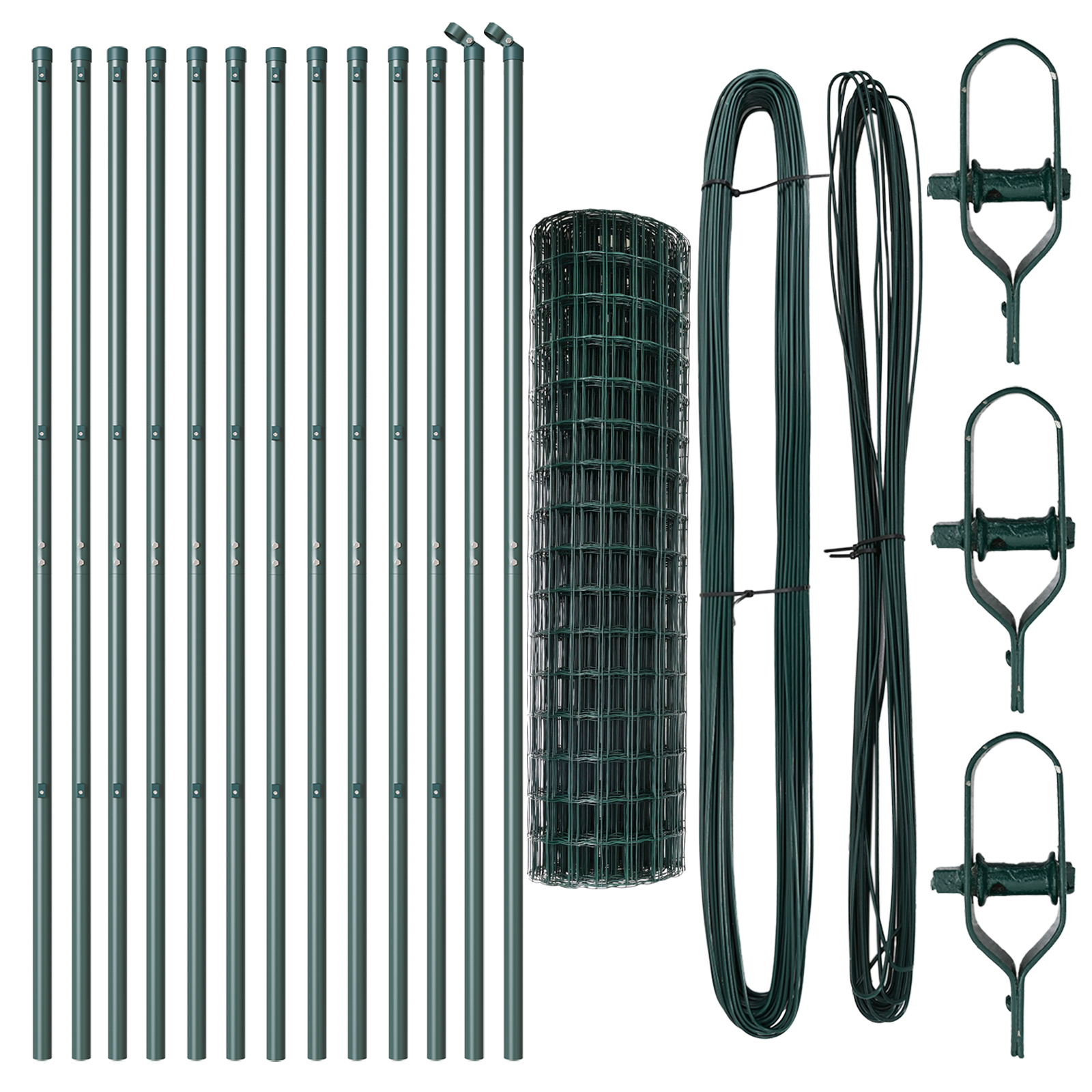 vidaXL Gard cu Stâlp Verde 1,2 x 25 m Oțel și PVC