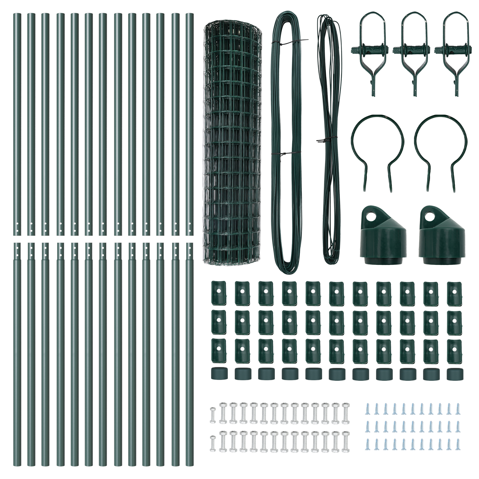 vidaXL Gard cu Stâlp Verde 1,2 x 25 m Oțel și PVC