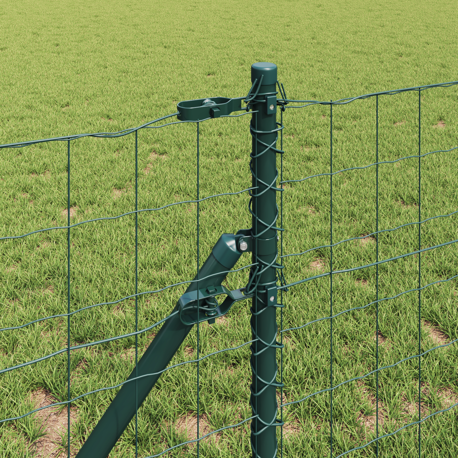 vidaXL Îngrădire cu stâlpi Verde 0.8 x 25 m Oțel