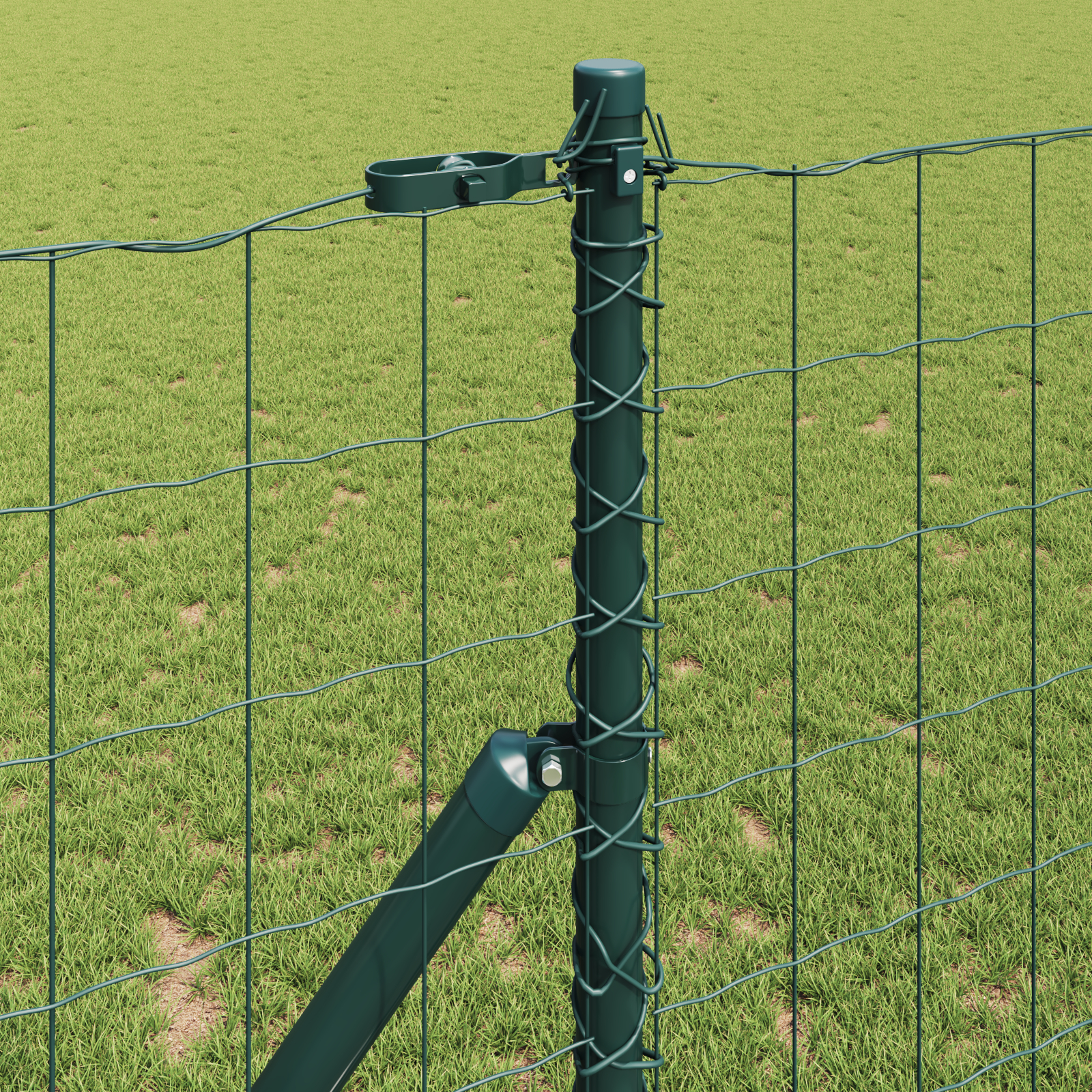 vidaXL Îngrădire cu stâlpi Verde 1 x 25 m Oțel