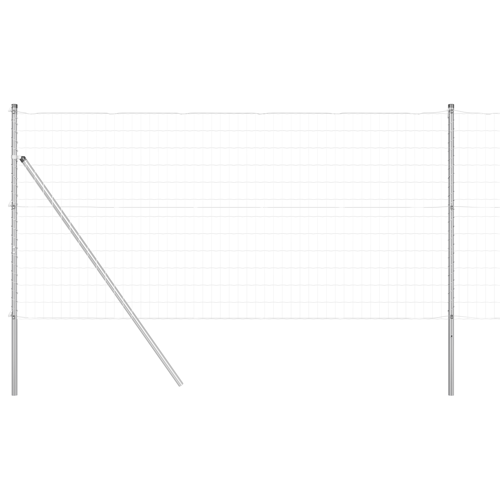 vidaXL Îngrădire cu stâlpi Argintiu 1.4 x 10 m Oțel vidaXL Îngrădire cu stâlpi Argintiu 1.4 x 10 m Oțel