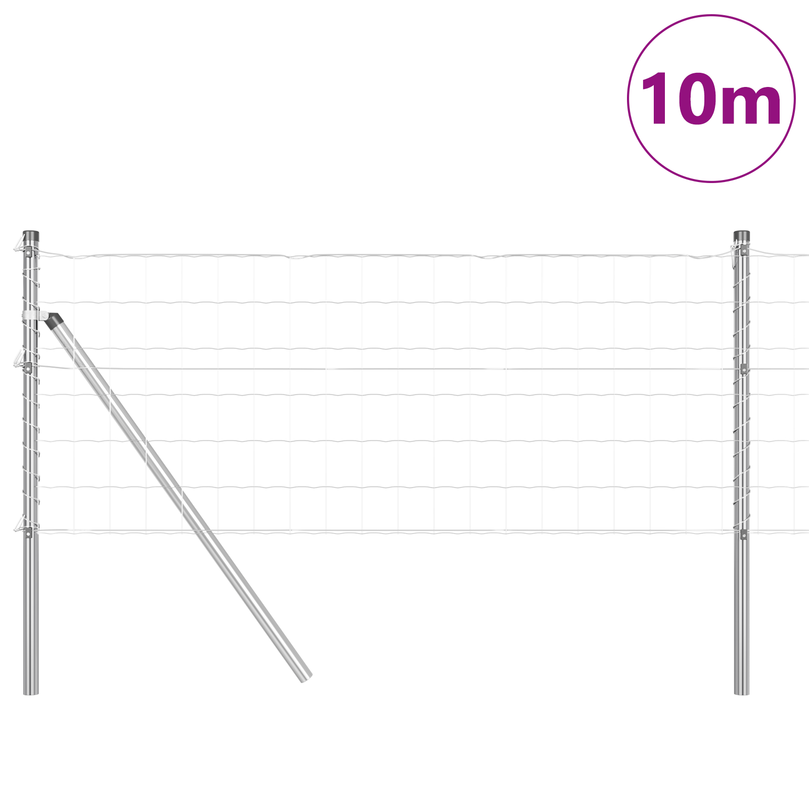 vidaXL Îngrădire cu stâlpi Argintiu 0.4 x 10 m Oțel vidaXL Îngrădire cu stâlpi Argintiu 0.4 x 10 m Oțel