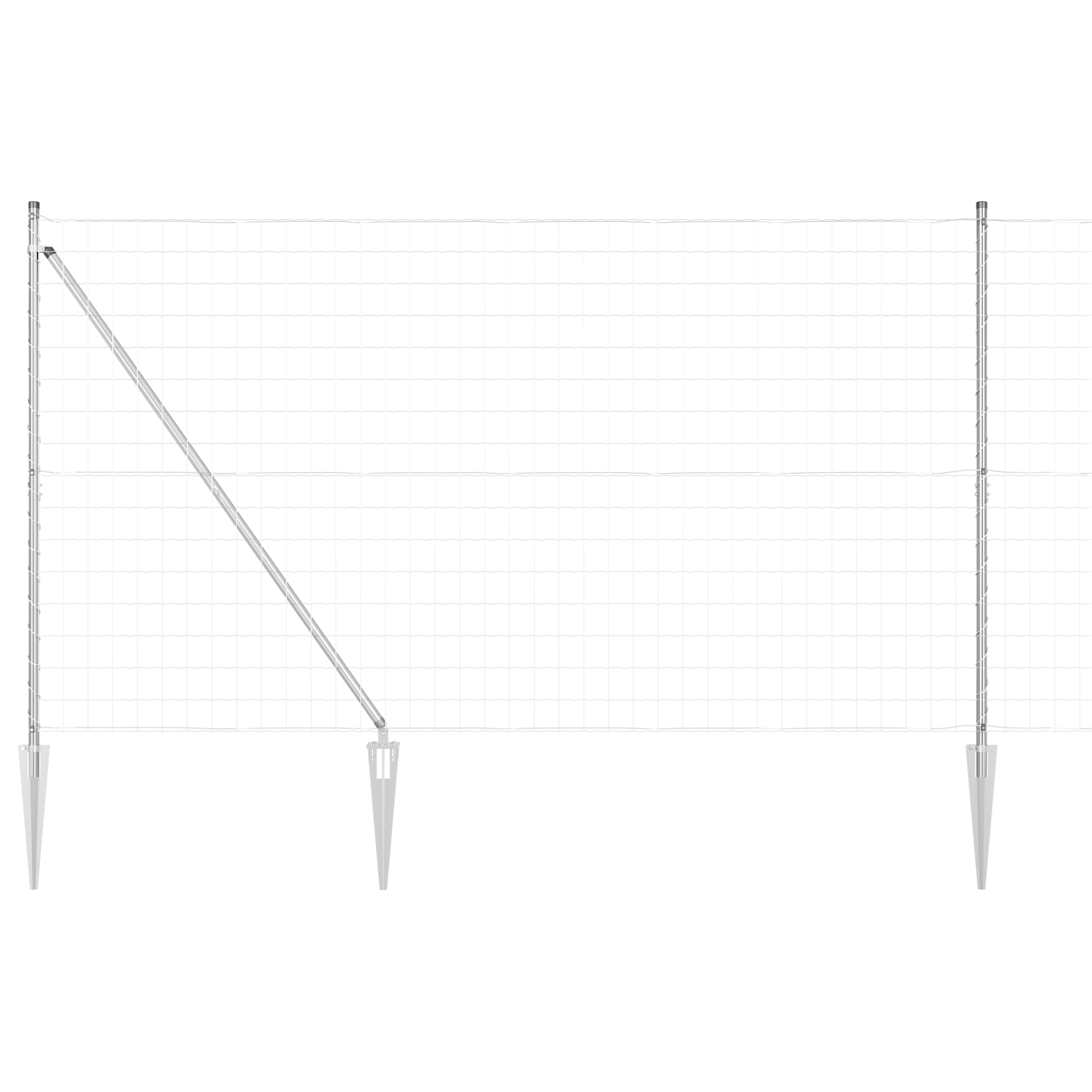 vidaXL Îngrădire cu stâlpi Argintiu 1.5 x 10 m Oțel
