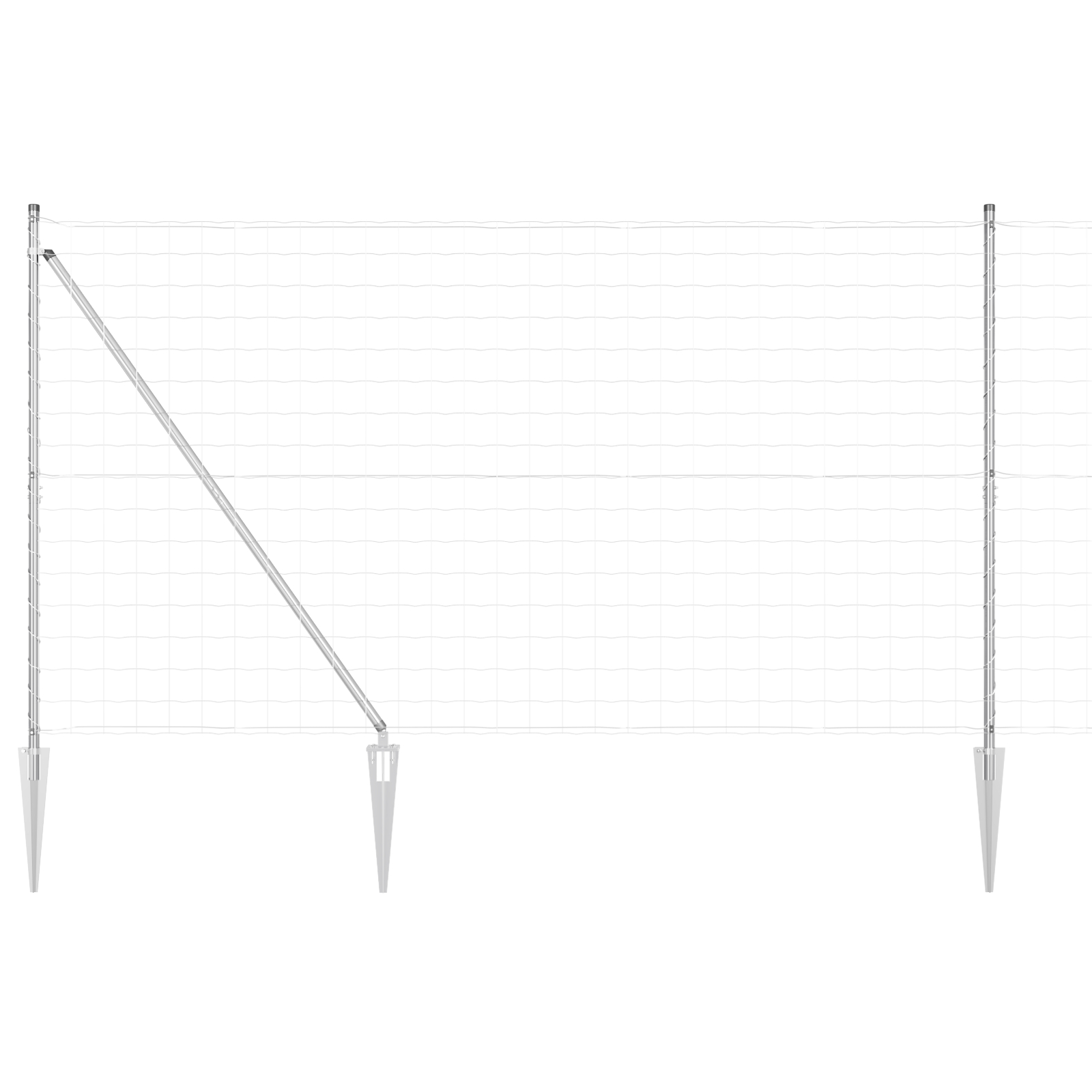 vidaXL Îngrădire cu stâlpi Argintiu 1.6 x 10 m Oțel vidaXL Îngrădire cu stâlpi Argintiu 1.6 x 10 m Oțel