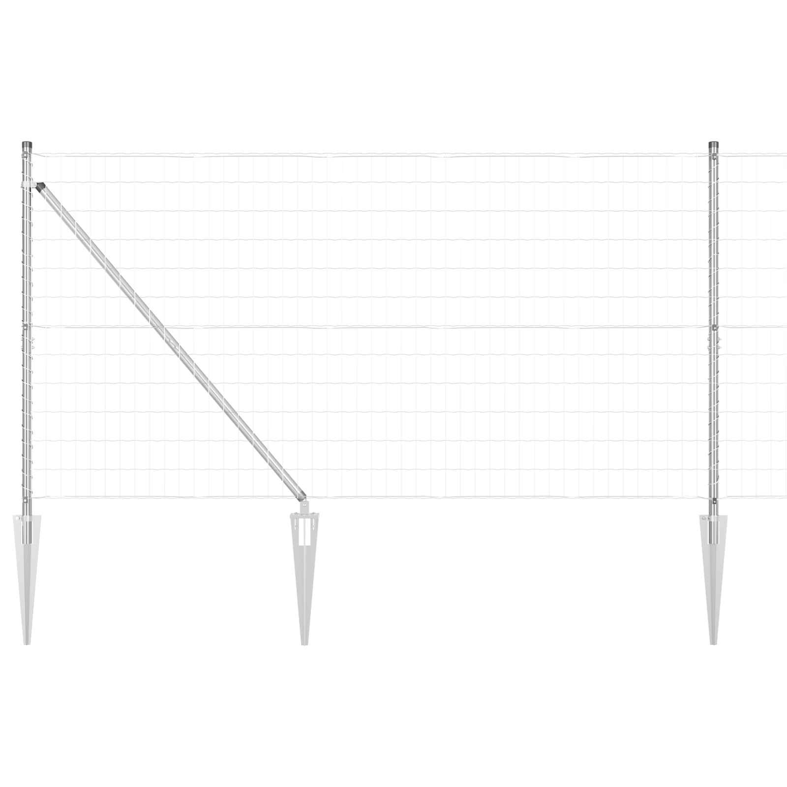 vidaXL Îngrădire cu stâlpi Argintiu 1.2 x 25 m Oțel