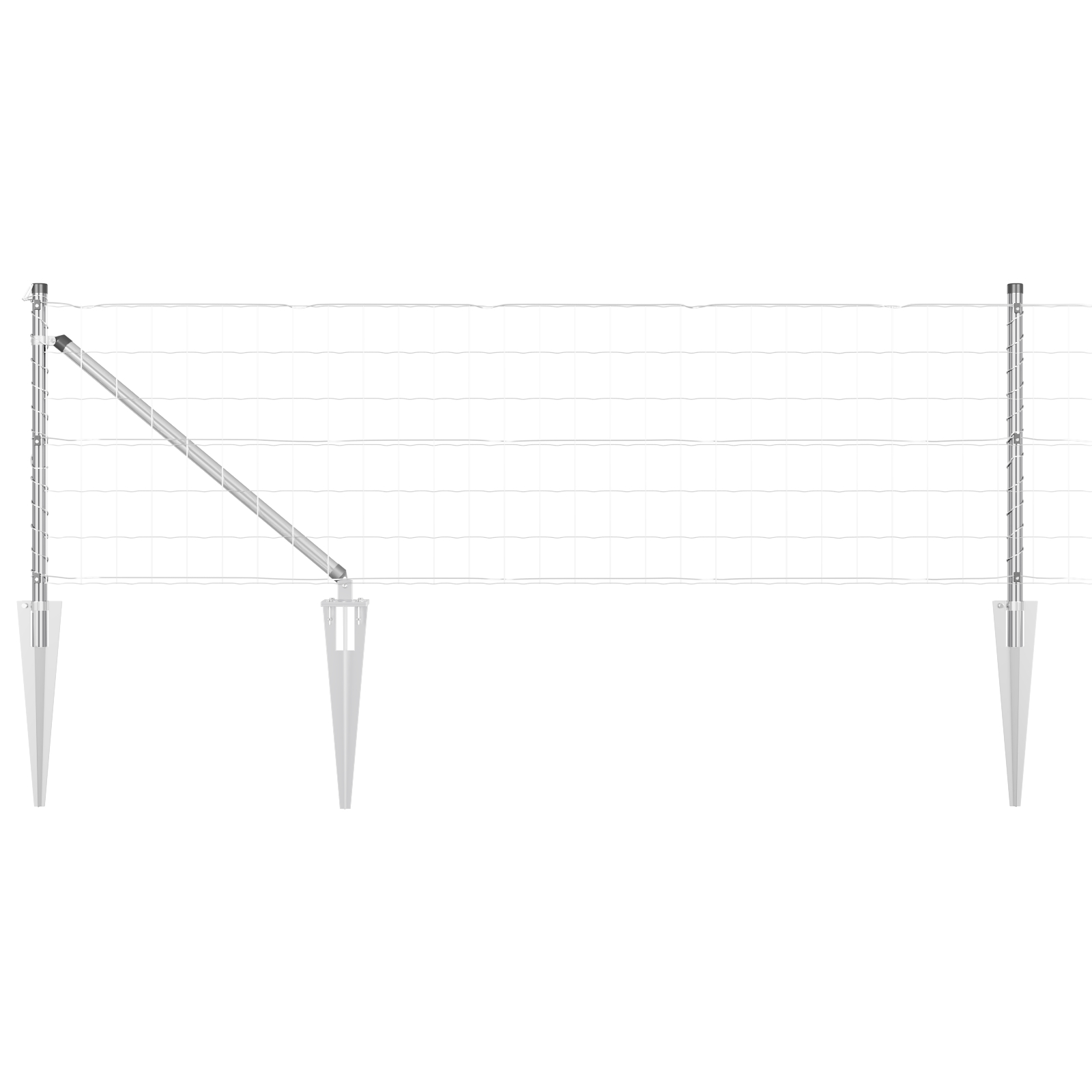 vidaXL Îngrădire cu stâlpi Argintiu 0.4 x 25 m Oțel