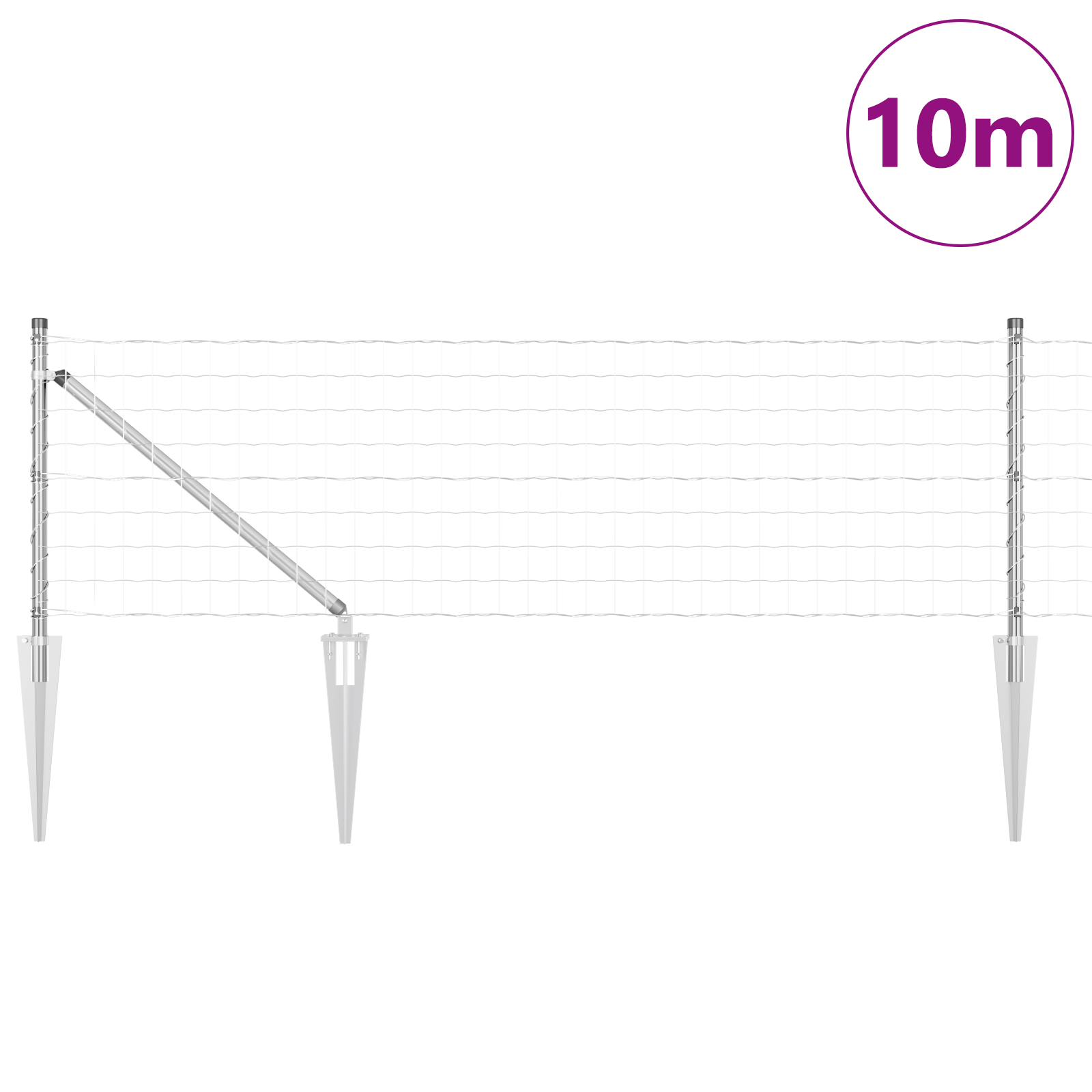 vidaXL Îngrădire cu stâlpi Argintiu 0.4 x 10 m Oțel vidaXL Îngrădire cu stâlpi Argintiu 0.4 x 10 m Oțel