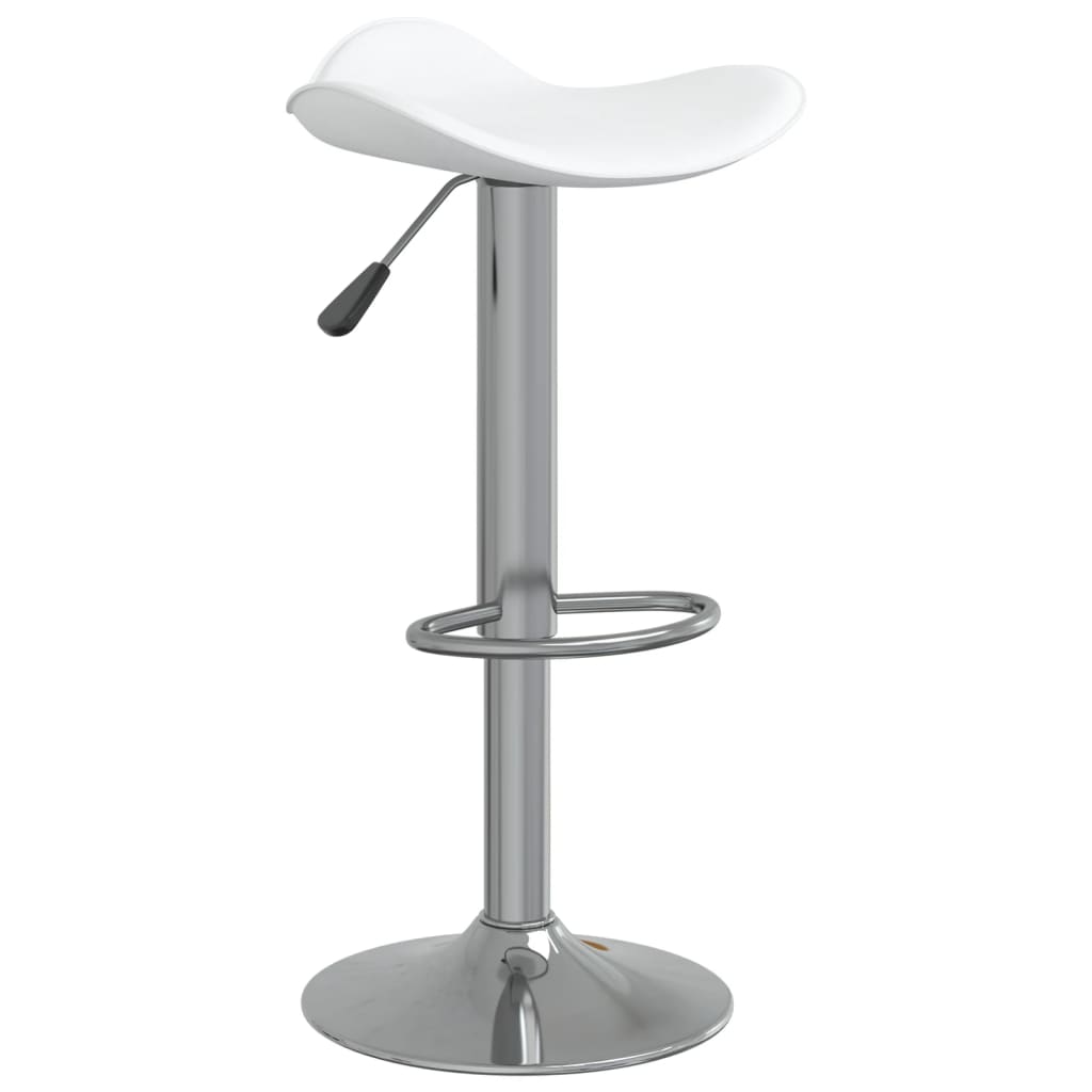 vidaXL Scaun de bar, alb, oțel cromat și piele artificială vidaXL Scaun de bar, alb, oțel cromat și piele artificială
