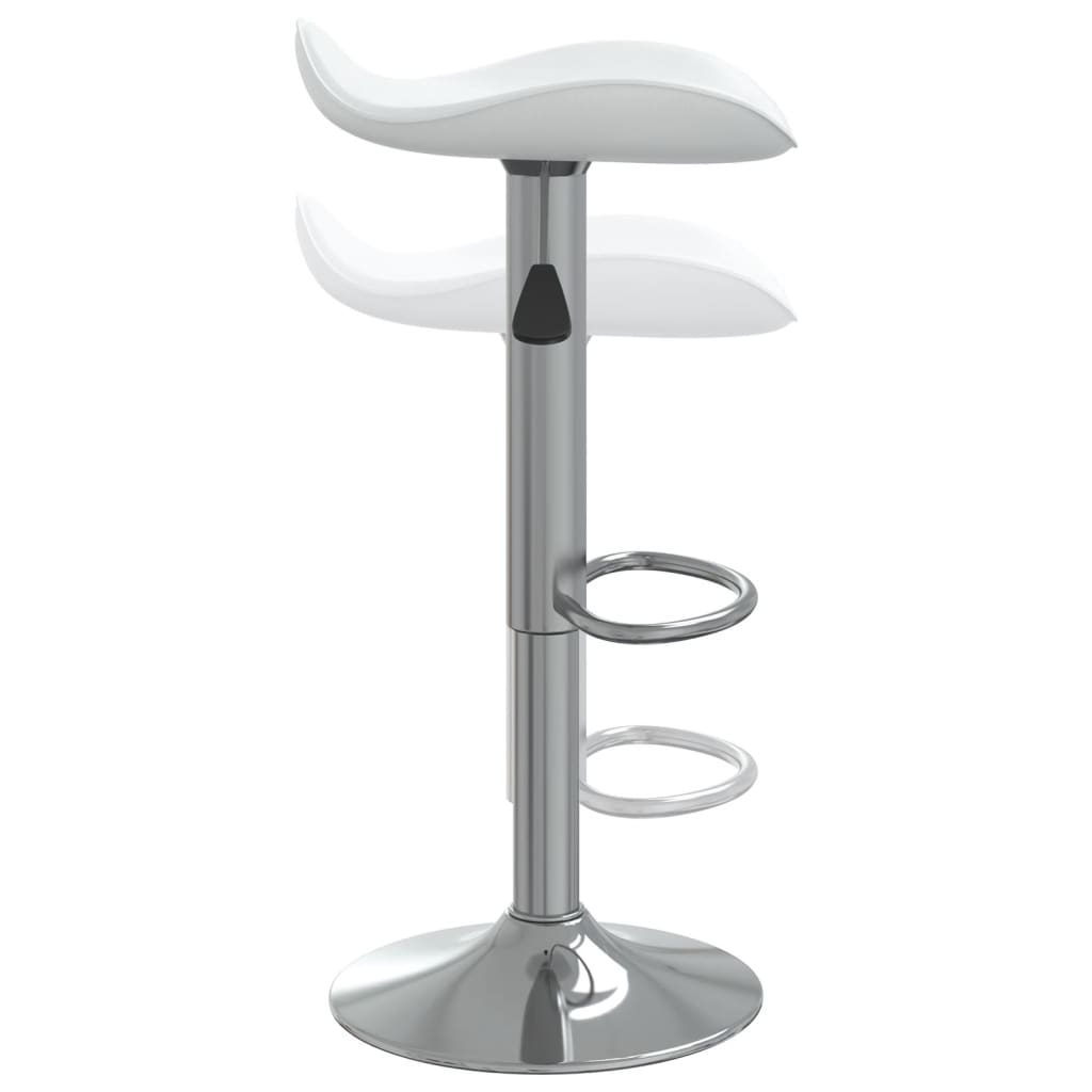 vidaXL Scaun de bar, alb, oțel cromat și piele artificială vidaXL Scaun de bar, alb, oțel cromat și piele artificială