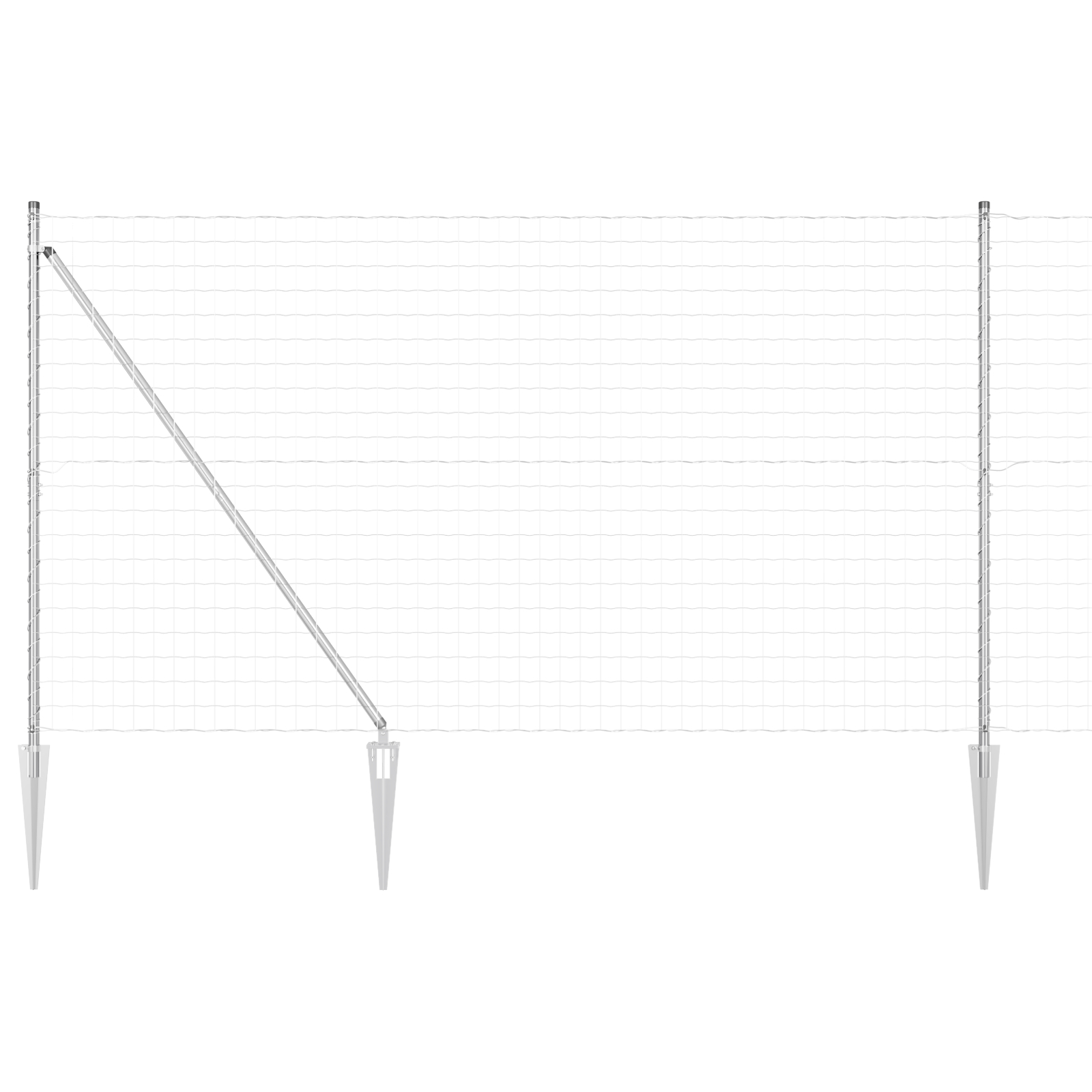 vidaXL Îngrădire cu stâlpi Argintiu 1.5 x 10 m Oțel vidaXL Îngrădire cu stâlpi Argintiu 1.5 x 10 m Oțel
