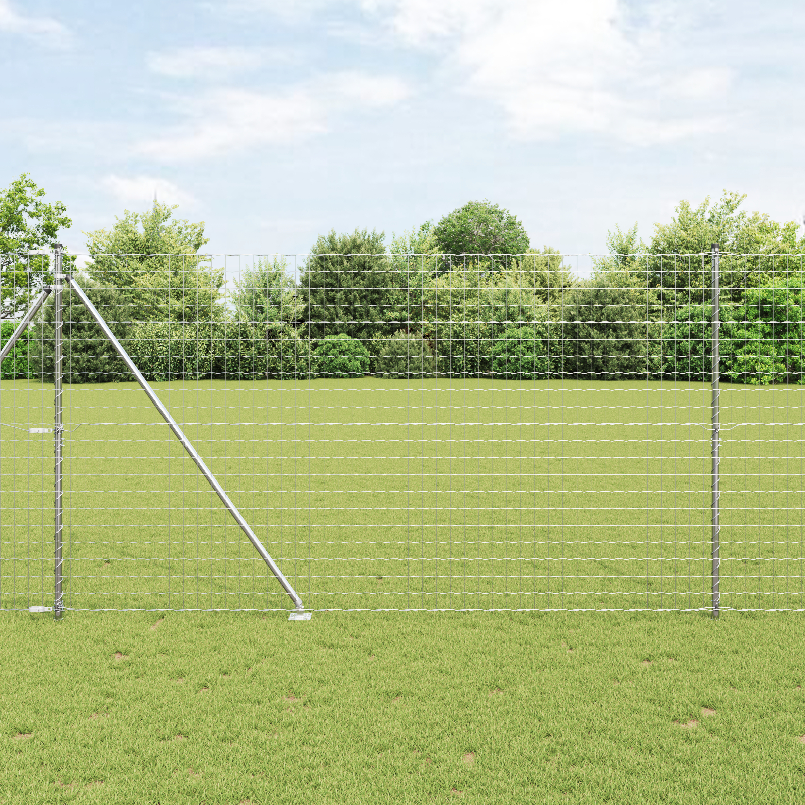 vidaXL Îngrădire cu stâlpi Argintiu 1.5 x 10 m Oțel vidaXL Îngrădire cu stâlpi Argintiu 1.5 x 10 m Oțel