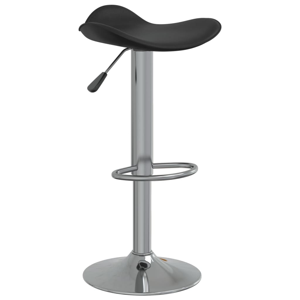 vidaXL Scaun de bar, negru, oțel cromat și piele ecologică vidaXL Scaun de bar, negru, oțel cromat și piele ecologică