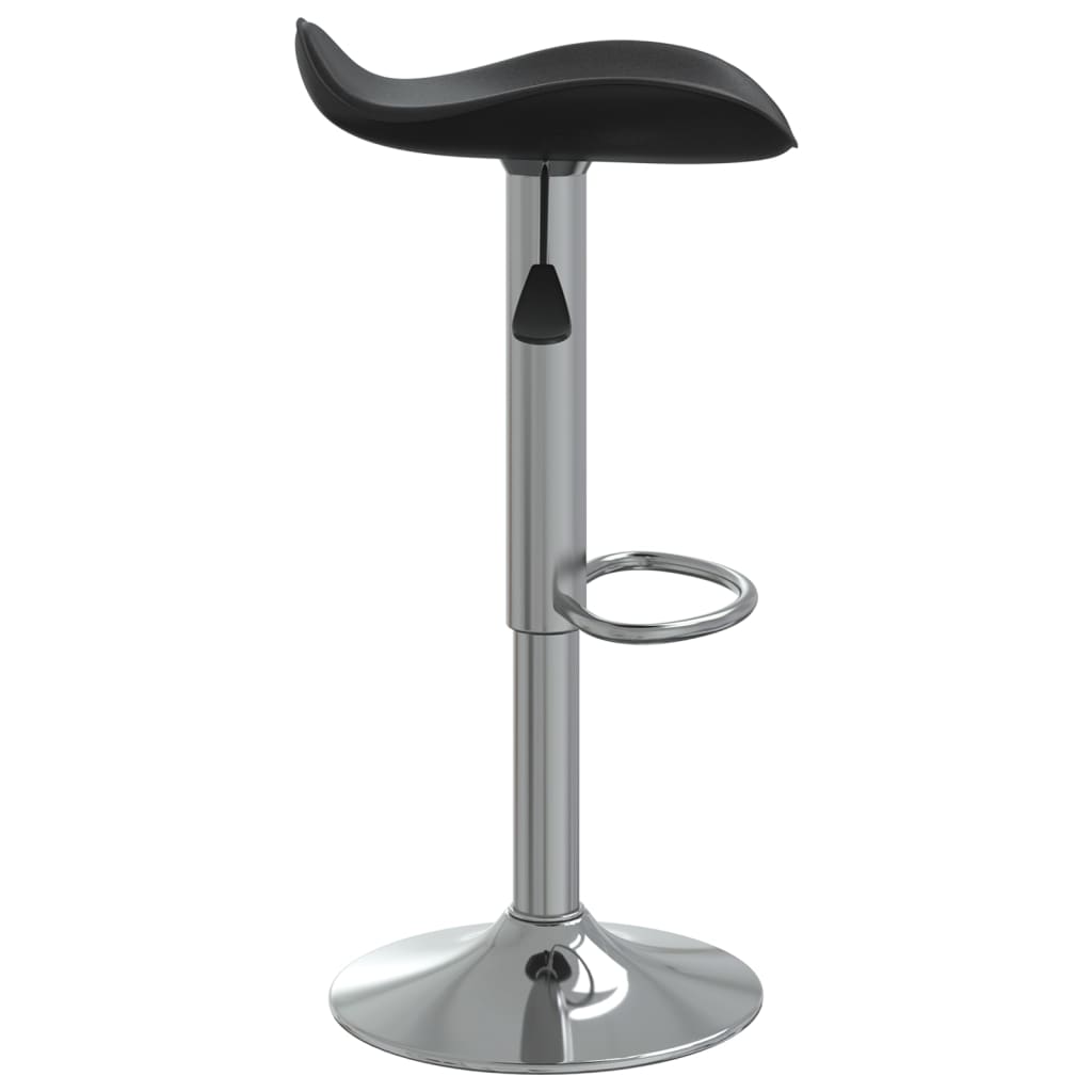 vidaXL Scaun de bar, negru, oțel cromat și piele ecologică vidaXL Scaun de bar, negru, oțel cromat și piele ecologică
