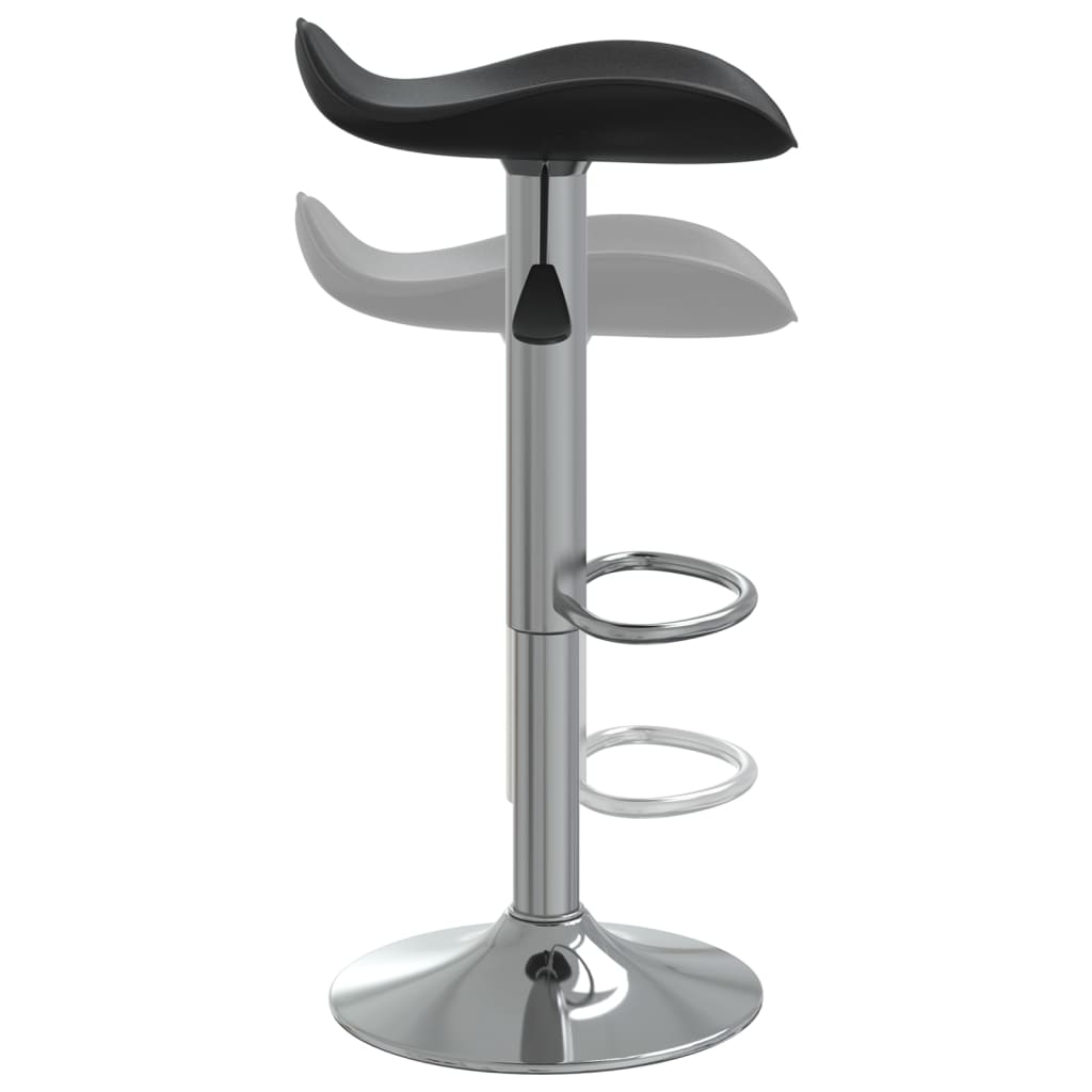 vidaXL Scaun de bar, negru, oțel cromat și piele ecologică vidaXL Scaun de bar, negru, oțel cromat și piele ecologică