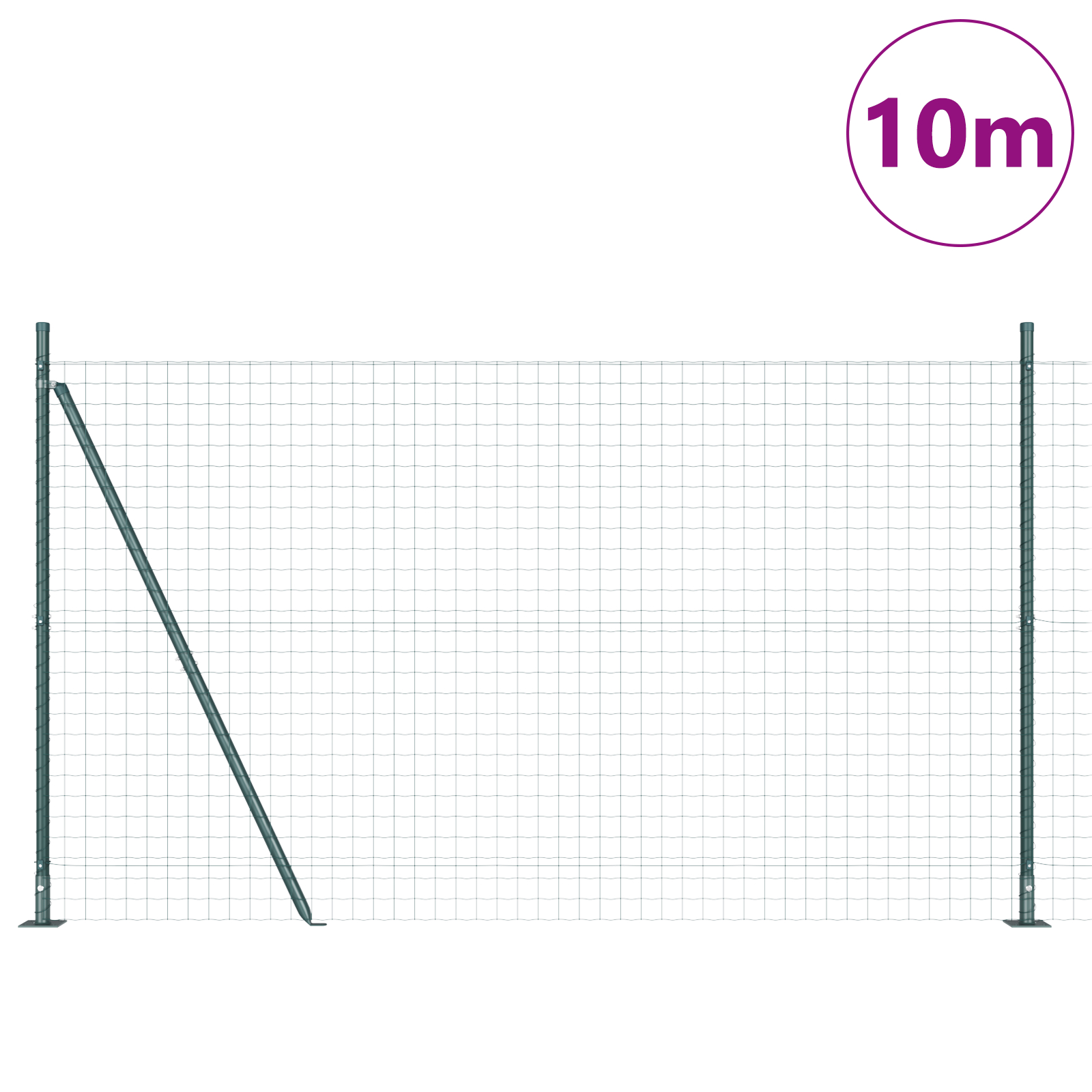 vidaXL Gard Euro cu 7 stâlpi flanșați 1.6x10 m Oțel galvanizat vidaXL Gard Euro cu 7 stâlpi flanșați 1.6x10 m Oțel galvanizat