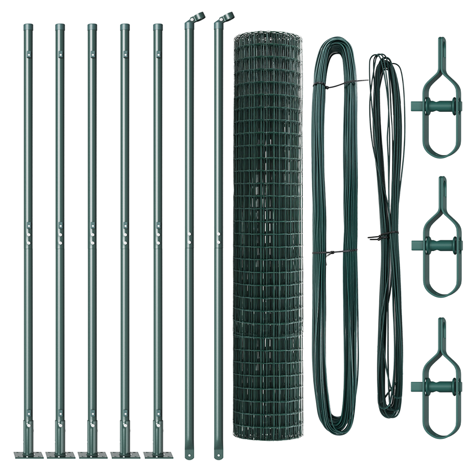 vidaXL Gard Euro cu 7 stâlpi flanșați 1.6x10 m Oțel galvanizat vidaXL Gard Euro cu 7 stâlpi flanșați 1.6x10 m Oțel galvanizat
