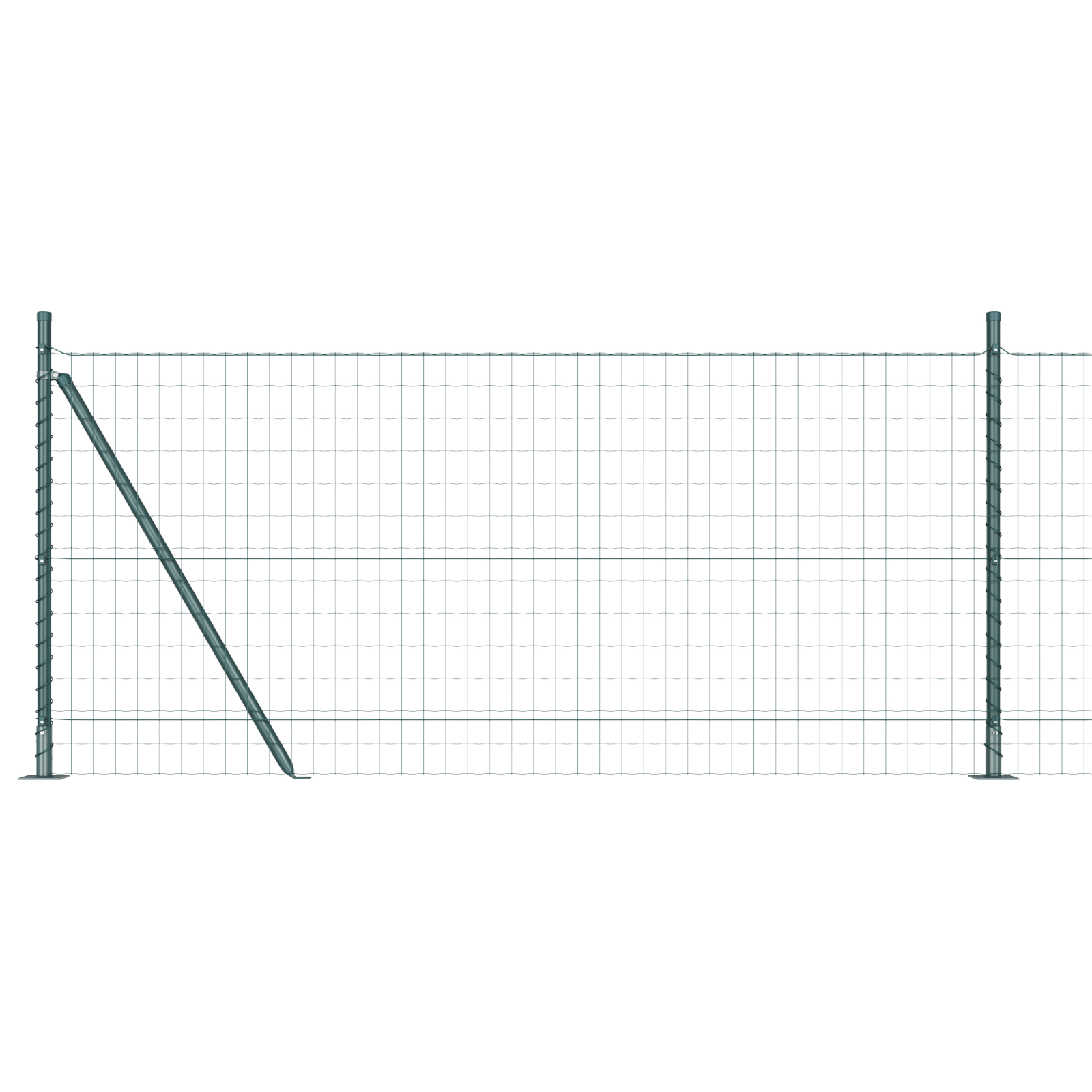 vidaXL Îngrădire cu stâlpi Verde 1 x 10 m Oțel vidaXL Îngrădire cu stâlpi Verde 1 x 10 m Oțel