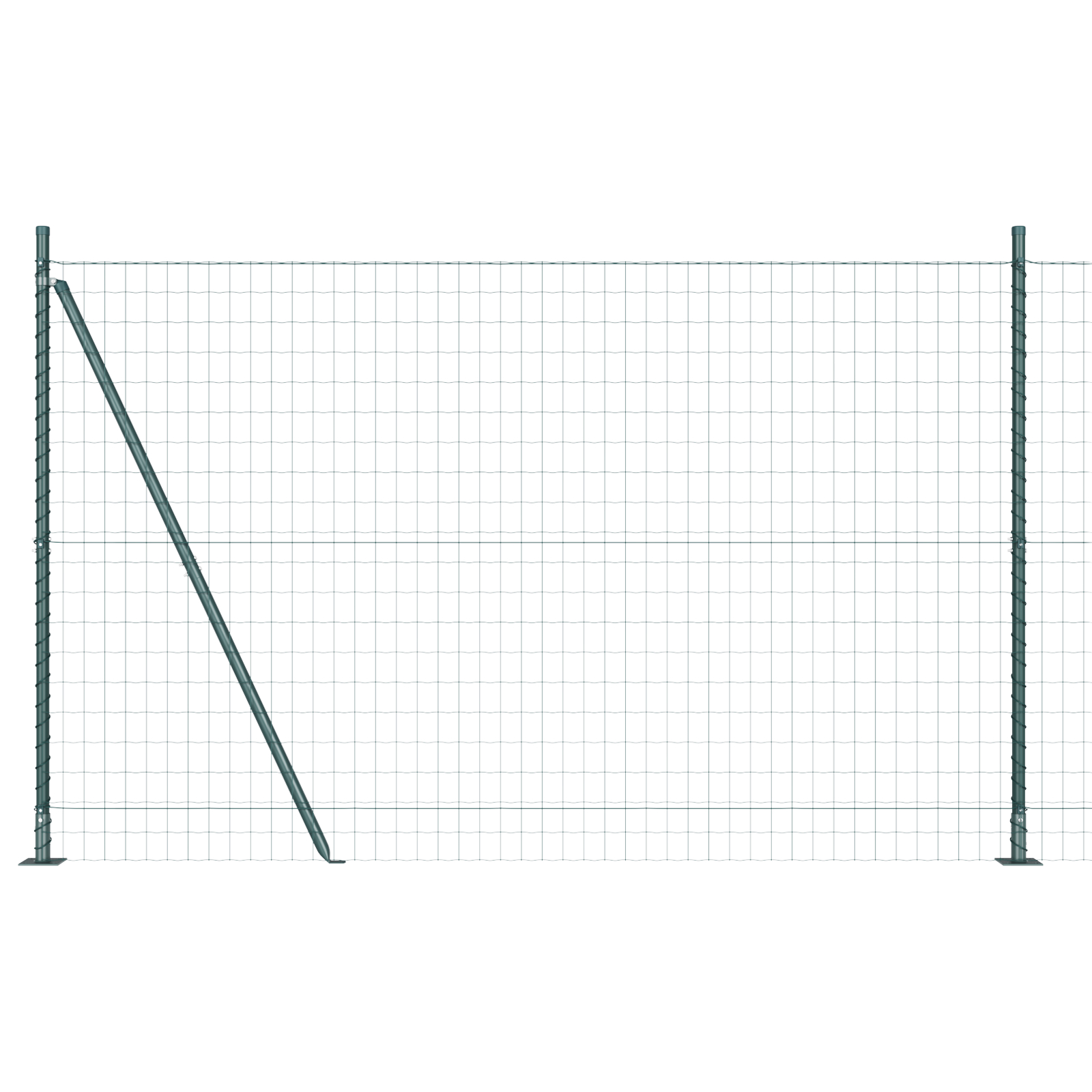 vidaXL Gard Euro cu 7 stâlpi flanșați 1.6x10 m din oțel galvanizat vidaXL Gard Euro cu 7 stâlpi flanșați 1.6x10 m din oțel galvanizat