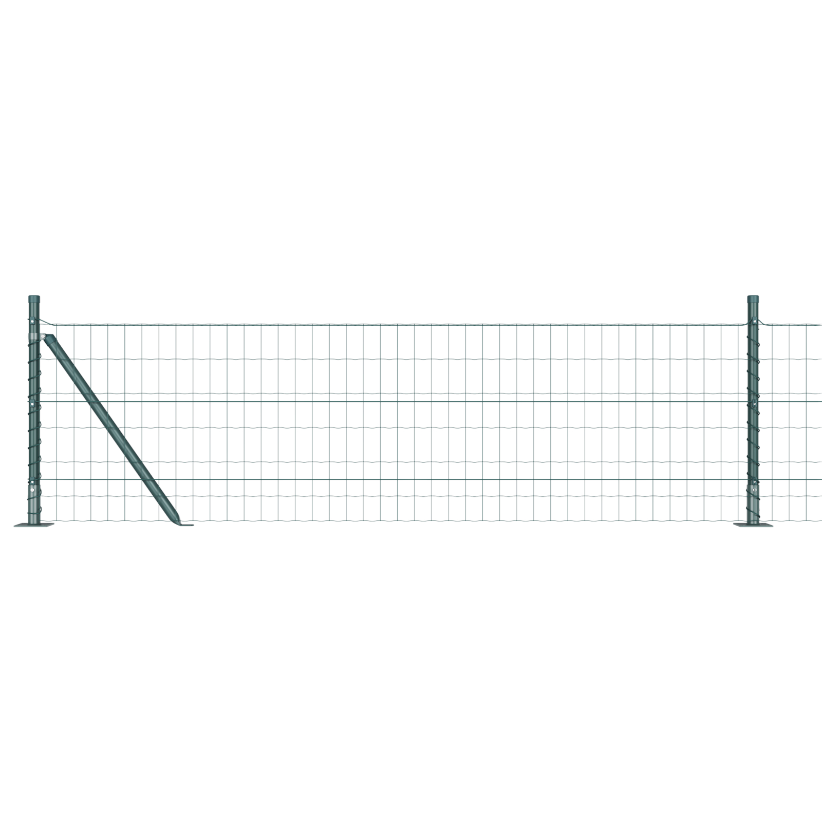vidaXL Îngrădire cu stâlpi Verde 0.6 x 10 m Oțel