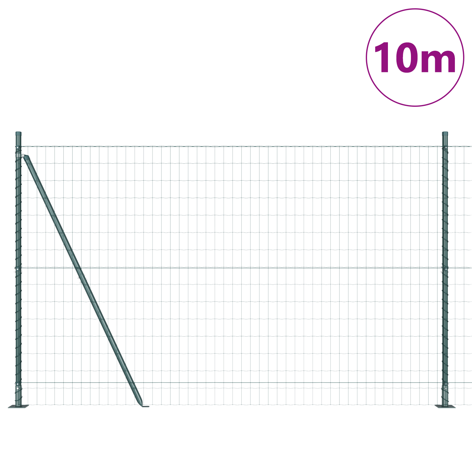 vidaXL Gard Euro cu 7 Stâlpi Flanșați 1.6x10 m Oțel Galvanizat vidaXL Gard Euro cu 7 Stâlpi Flanșați 1.6x10 m Oțel Galvanizat