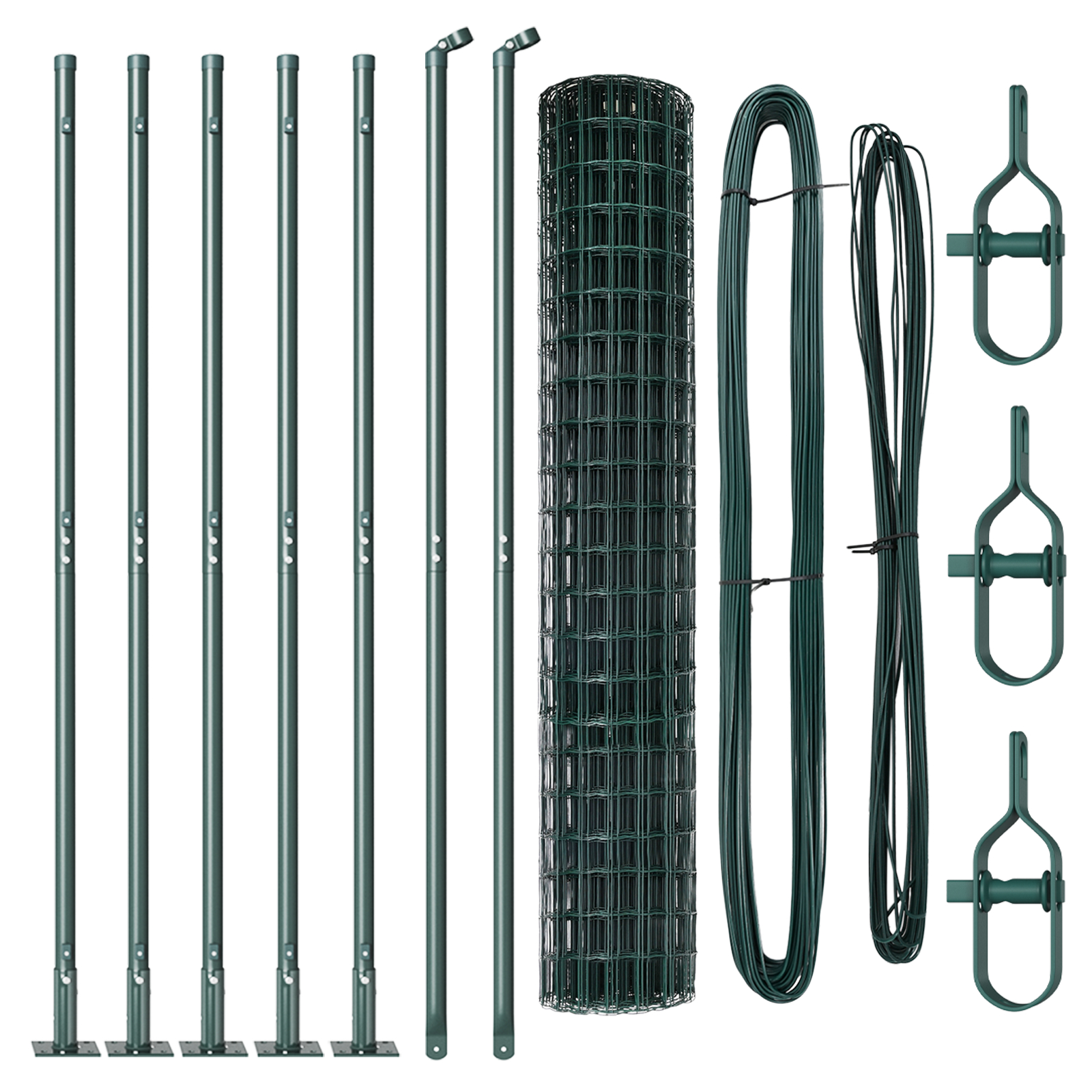 vidaXL Gard Euro cu 7 Stâlpi Flanșați 1.6x10 m Oțel Galvanizat vidaXL Gard Euro cu 7 Stâlpi Flanșați 1.6x10 m Oțel Galvanizat