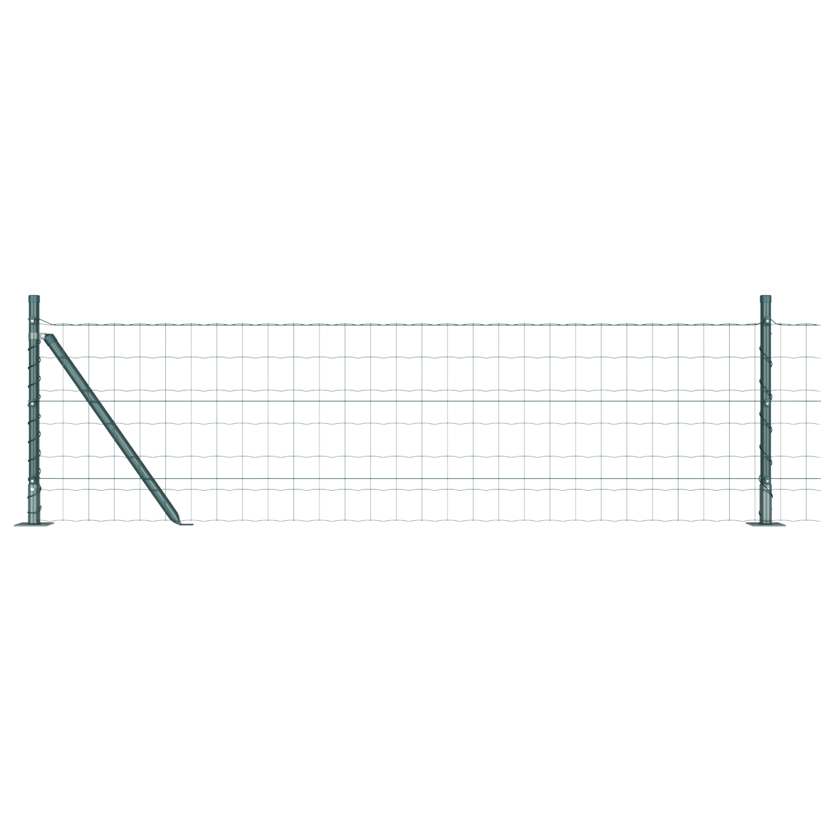 vidaXL Gard Euro cu 7 Posturi Flansate 0.6x10 m din Oțel Galvanizat