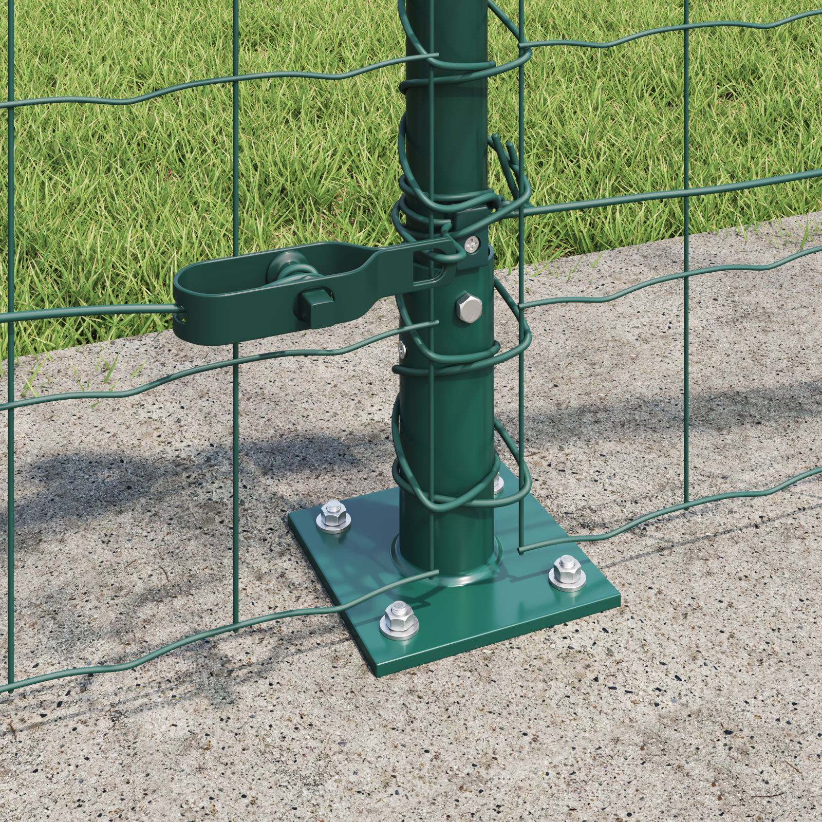 vidaXL Gard Euro cu 7 Posturi Flansate 0.6x10 m din Oțel Galvanizat