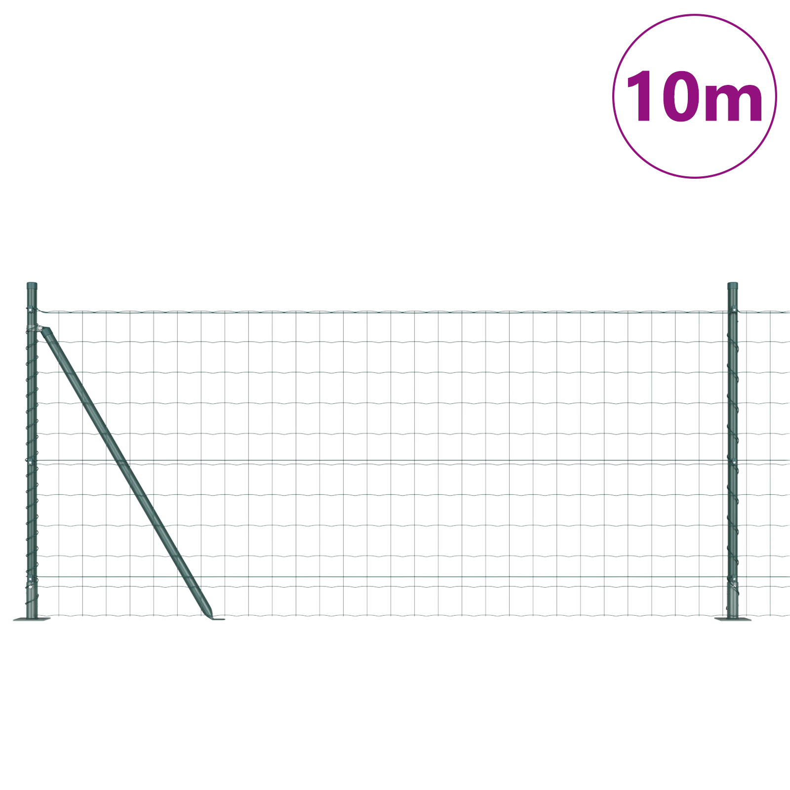 vidaXL Îngrădire cu stâlpi Verde 1 x 10 m Oțel vidaXL Îngrădire cu stâlpi Verde 1 x 10 m Oțel