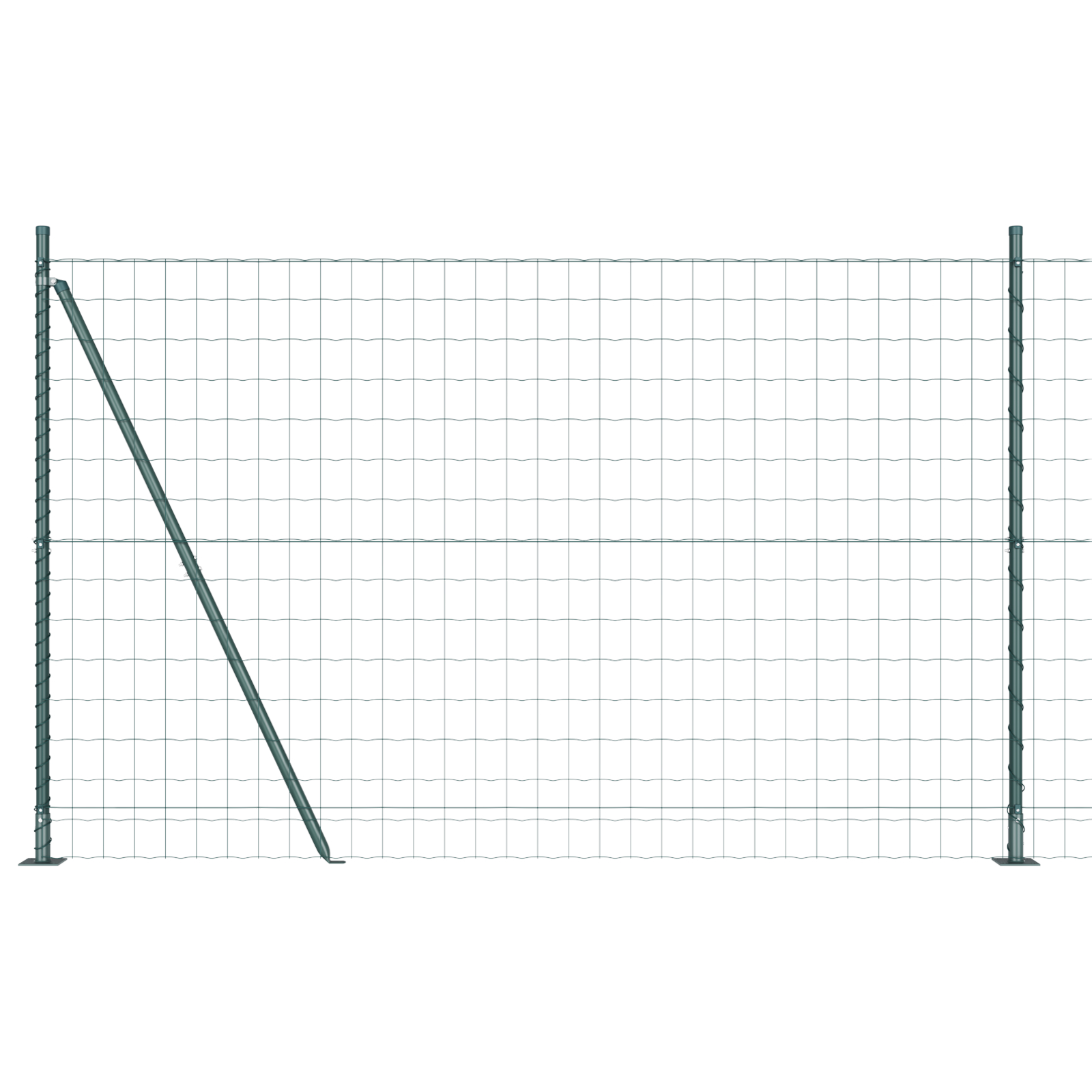 vidaXL Gard Euro cu 7 stâlpi flanșați 1.6x10 m Oțel galvanizat