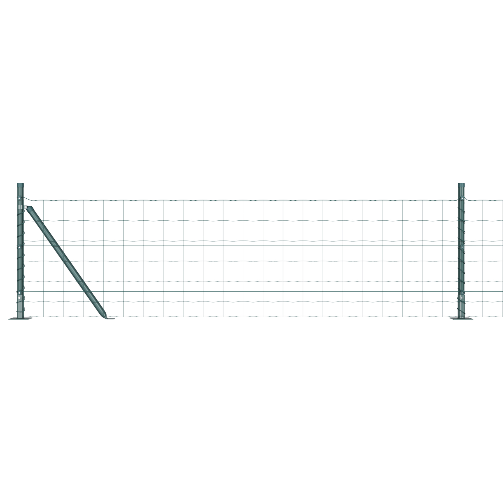 vidaXL Îngrădire cu stâlpi Verde 0.6 x 10 m Oțel