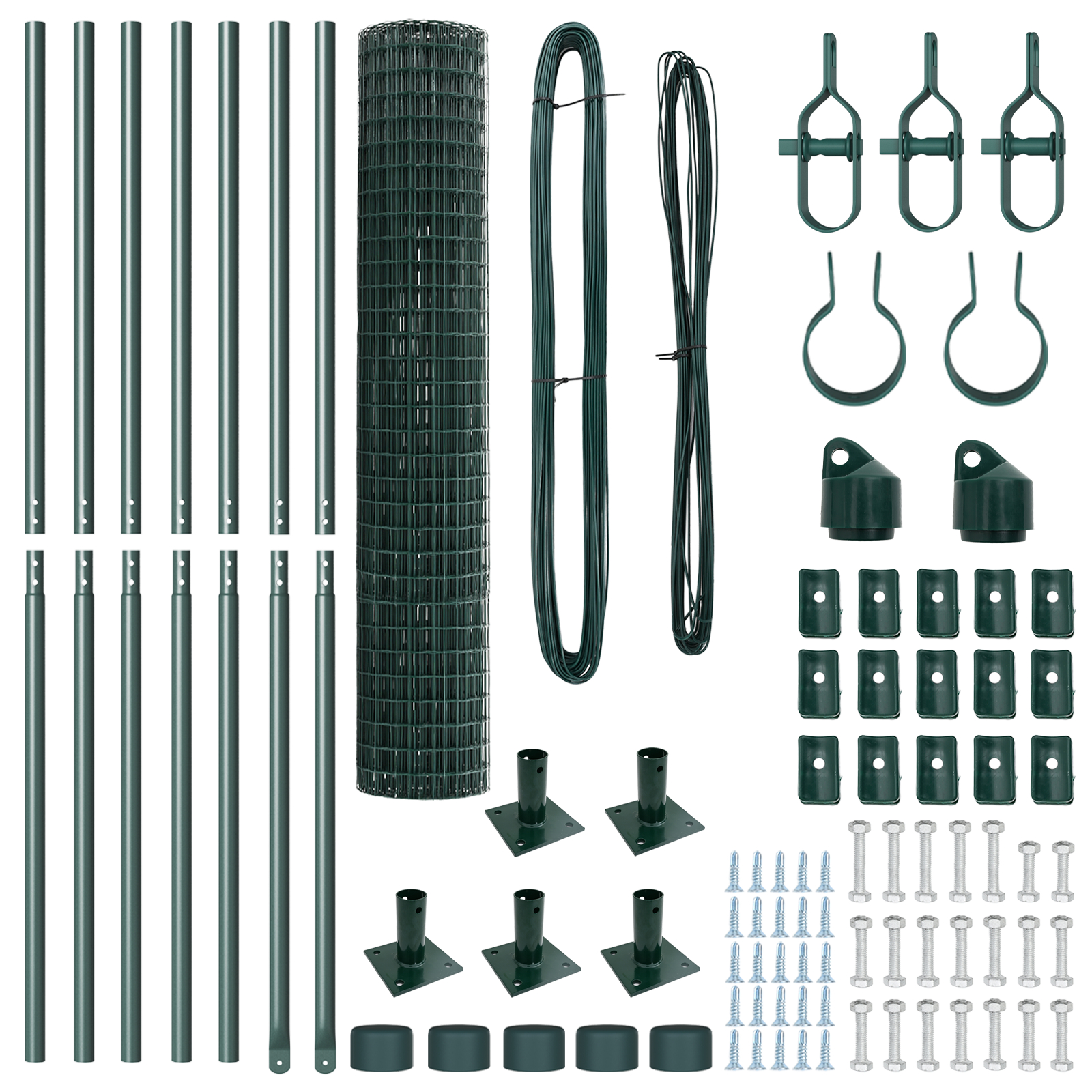 vidaXL Gard cu Stâlp Verde 1,4 x 10 m Oțel și PVC